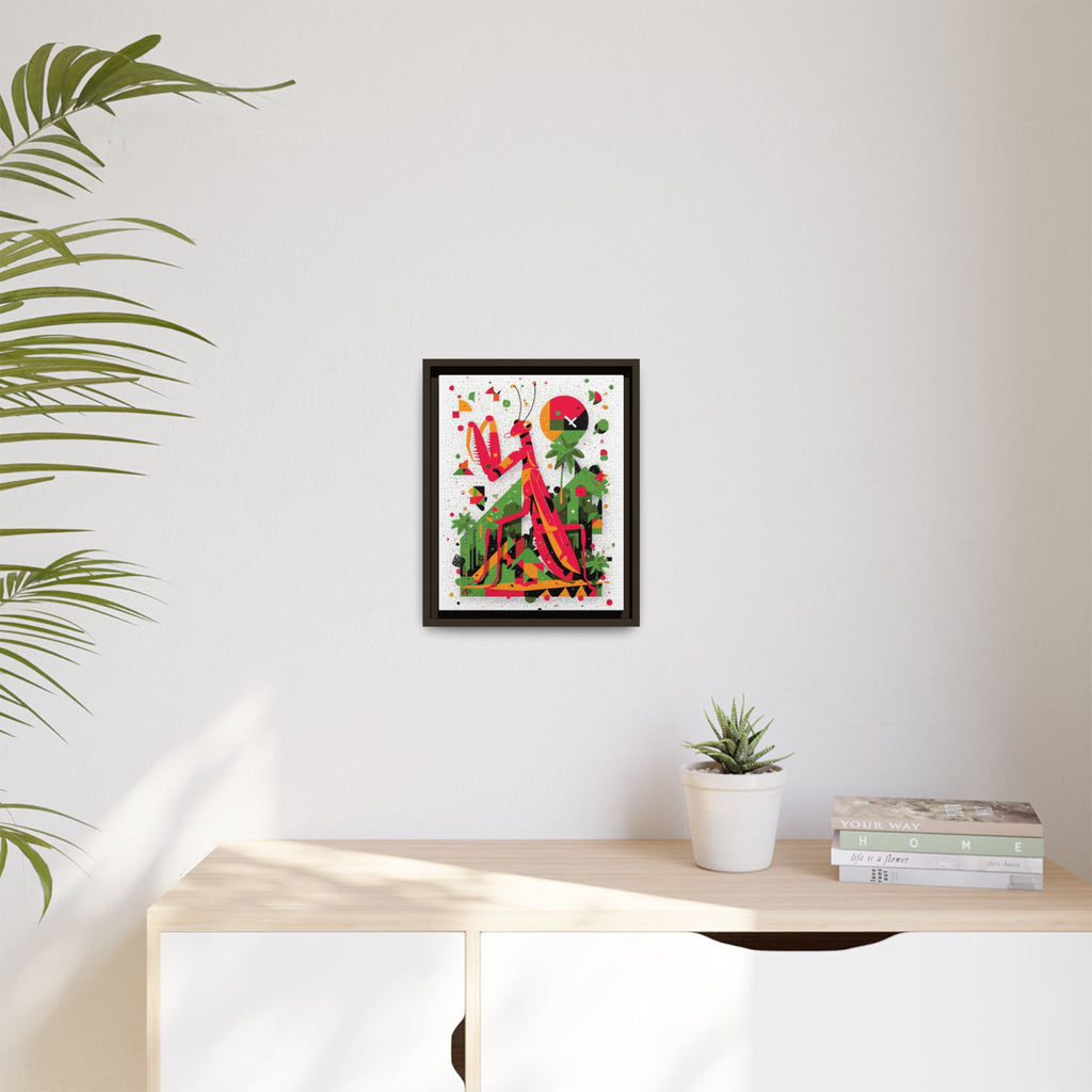Praying Mantis Framed Print Geometric : Abstract Modernist Insect Art, Graphic Design Composition   |   Custom Orders Available