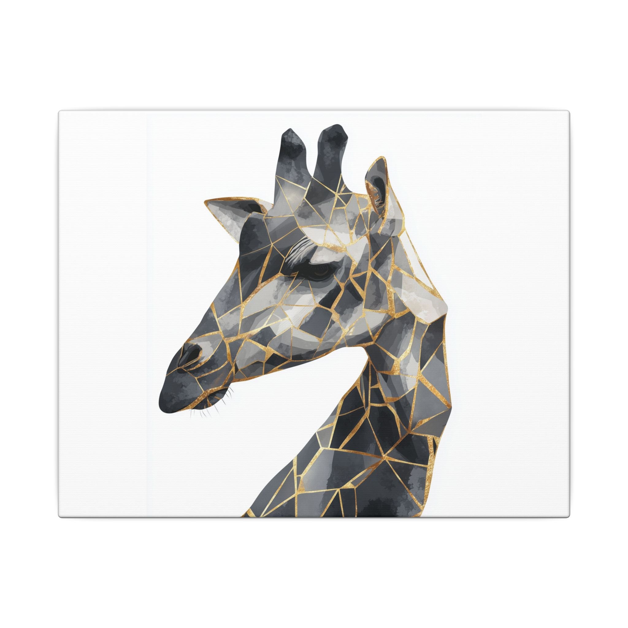 Geometric Giraffe: Modern Mosaic Art, Angular Wildlife Portrait, Monochromatic Polygon Design   |  Personalized & Custom Orders Available
