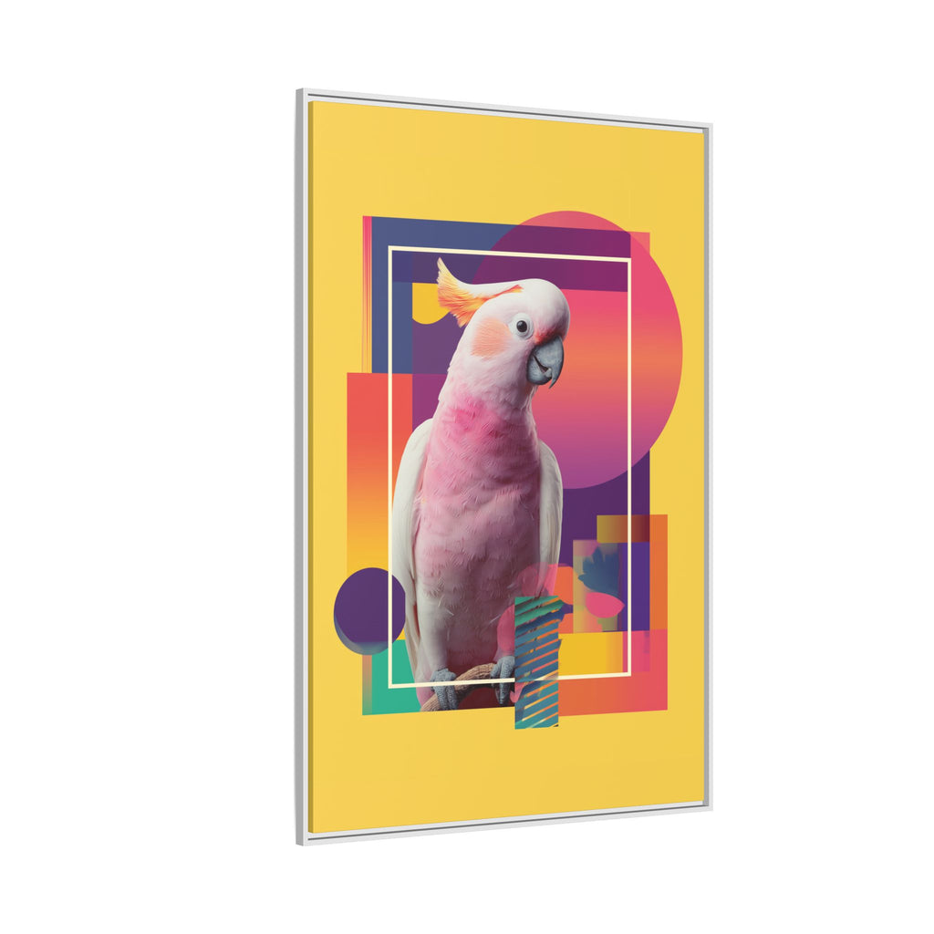 Geometric Cockatoo Composition: Moluccan Parrot Portrait, Modern Abstract Design   |    Custom Orders Available