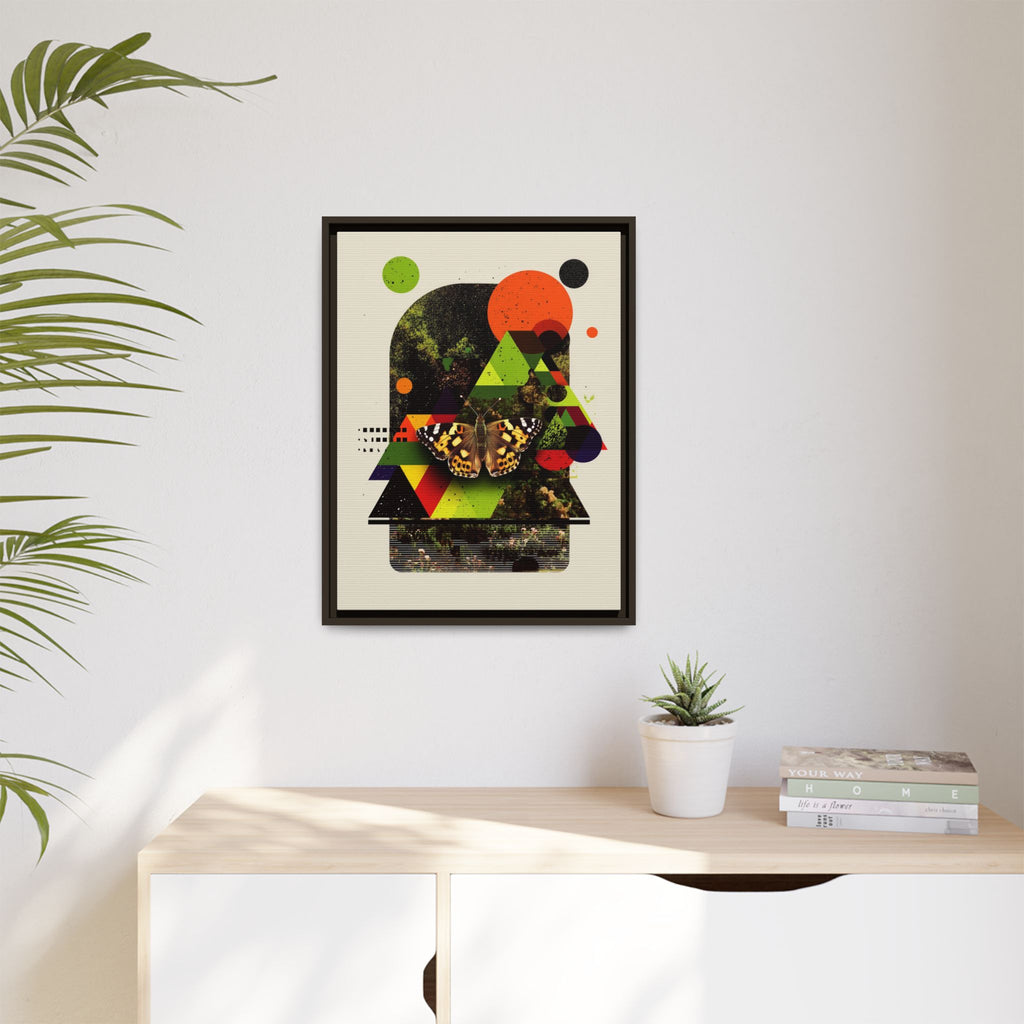 Metamorphic Geometries Framed Print: Digital Nature Collage, Butterfly Abstract Design   |   Custom Orders Available