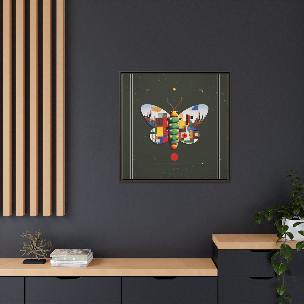 Geometric Butterfly Framed Print : Digital Cubist Interpretation, Modernist Entomological Design   |  Personalized & Custom Orders Available