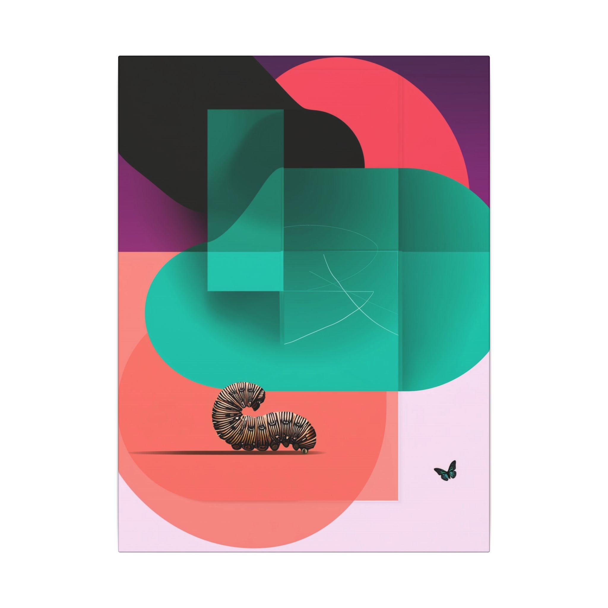 Metamorphosis in Geometry: Abstract Caterpillar Design, Geometric Color Study   |    Custom Orders Available