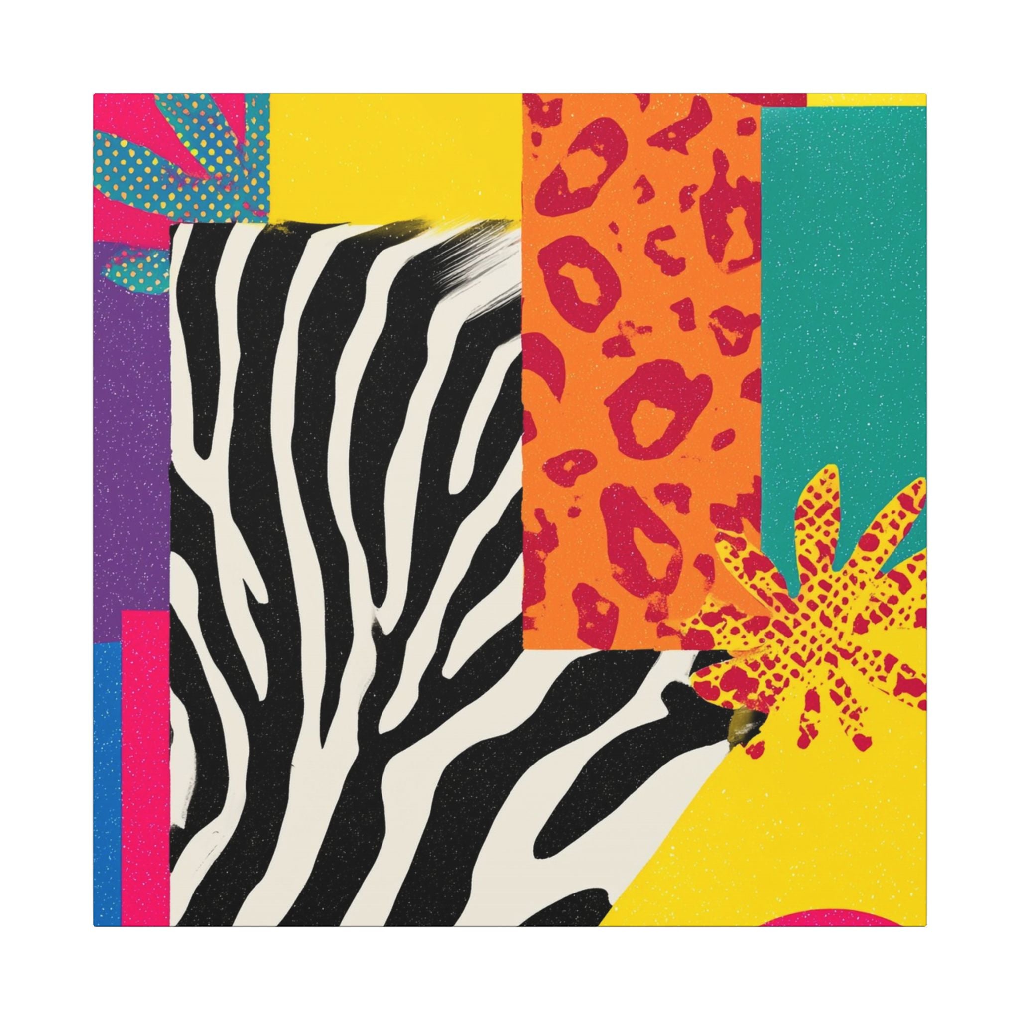 Copy of Pop Geometry: Zebra Leopard Fusion, Geometric Color Block, Modern Abstract Design   |   Custom Orders Accepted