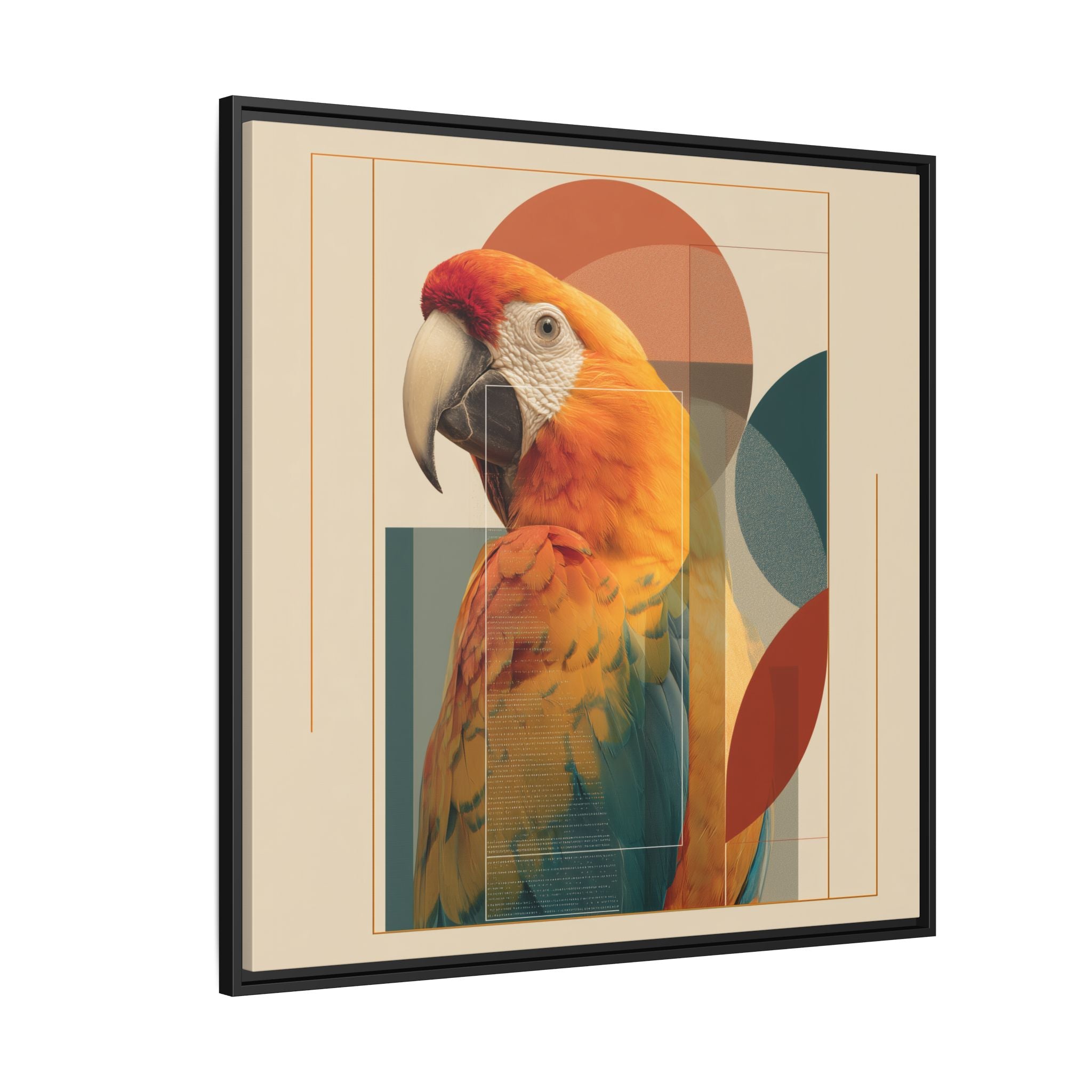 Macaw Geometry: Vibrant Avian Portrait, Modernist Graphic Design   |  Personalized & Custom Orders Available