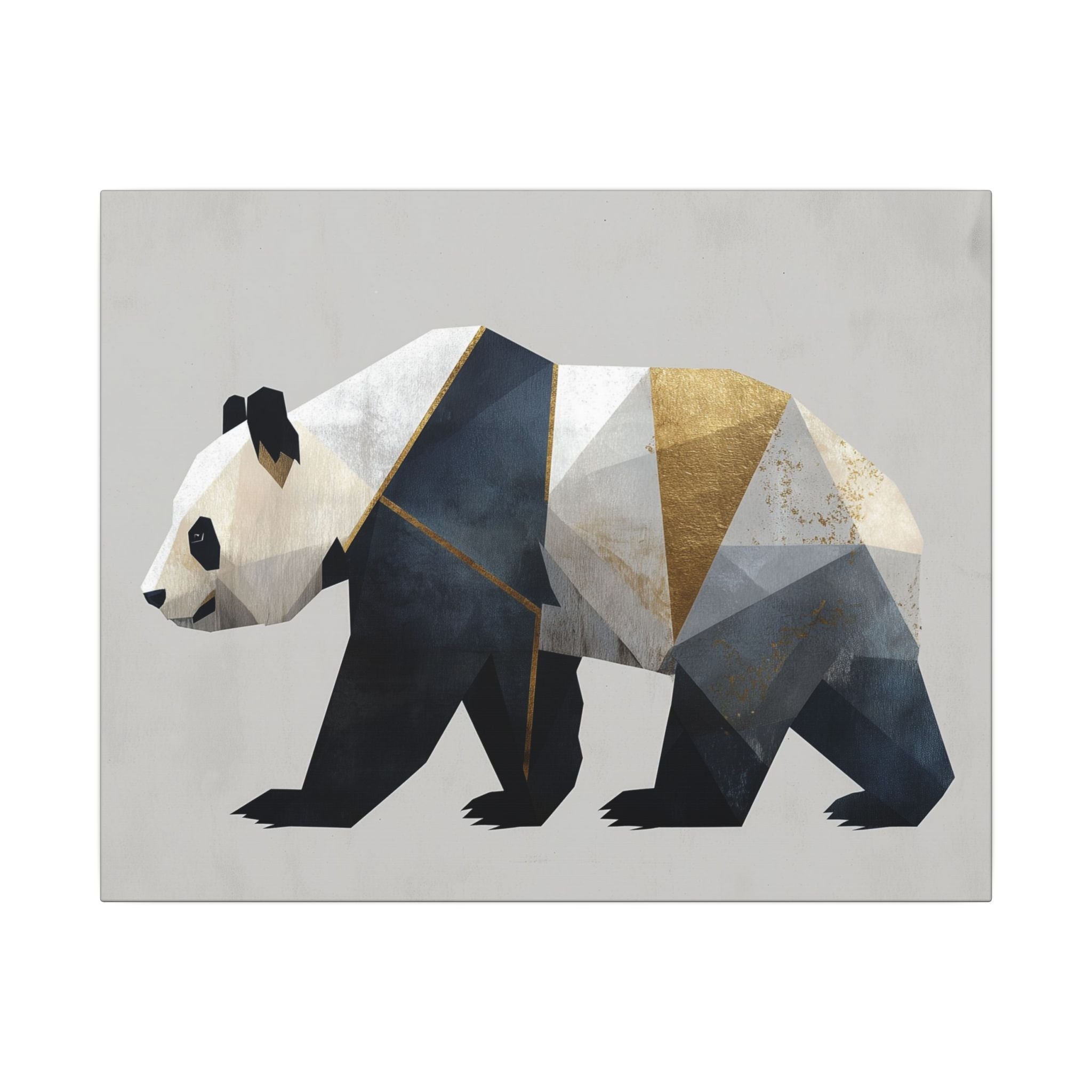 Geometric Panda Mosaic: Cubist Wildlife Art, Angular Polygon Design, Modern Metallic Illustration   |  Personalized & Custom Orders