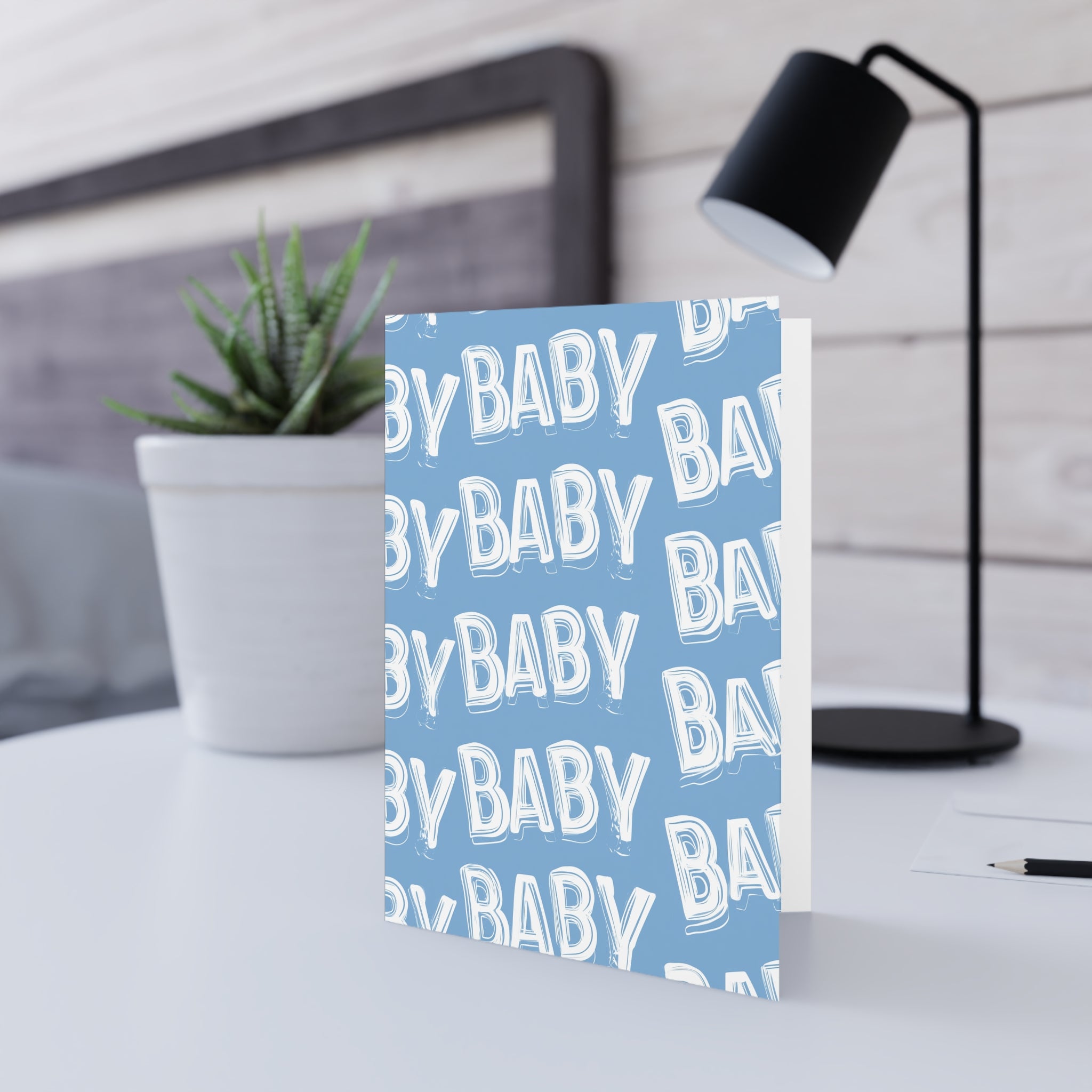 Blue Baby Boy Gender Reveal Greeting Card — 'It's a Boy' Invitation