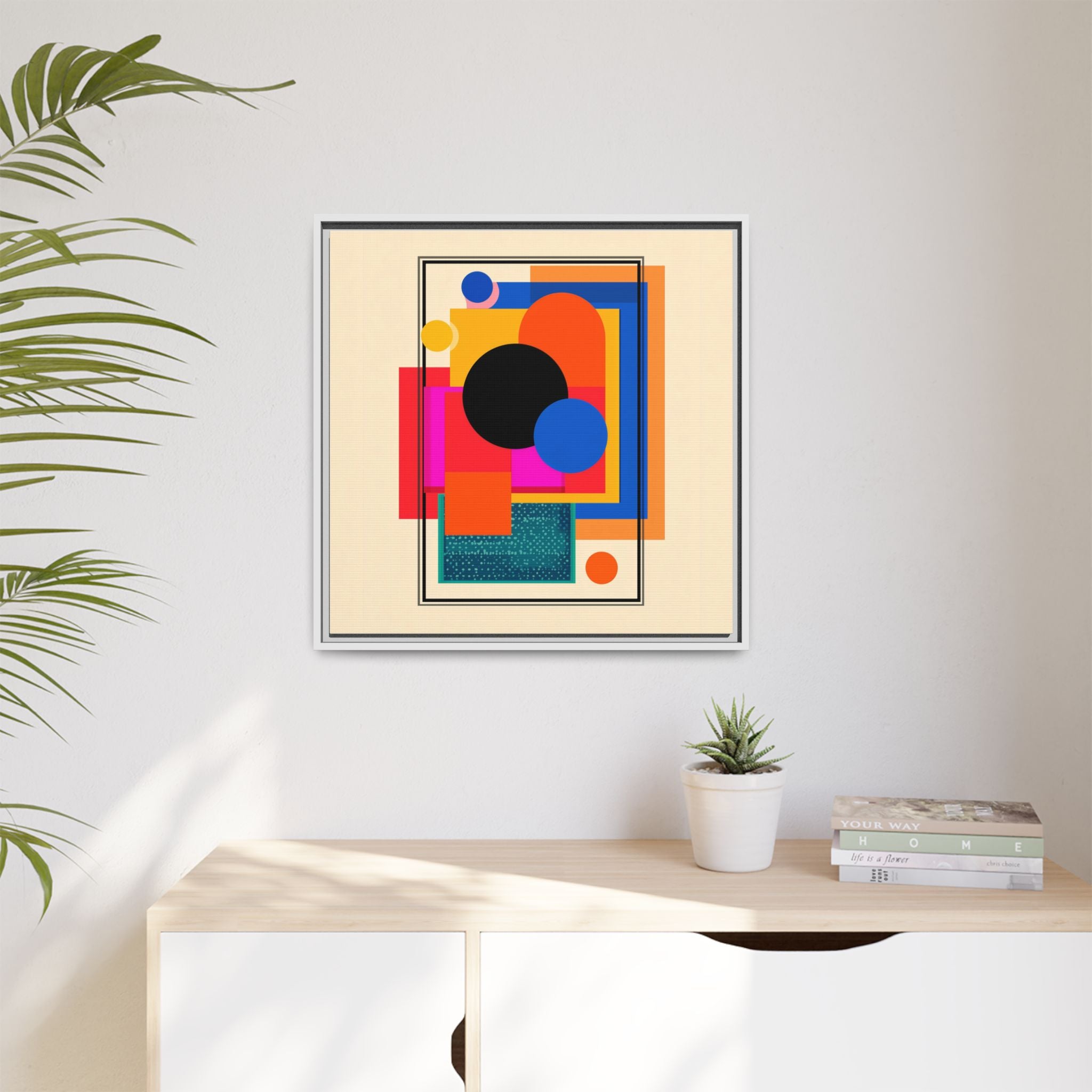 Geometric Harmony: Abstract Color Blocks, Mid-Century Modern Design, Minimalist Art Composition   |   Custom Orders Accepted