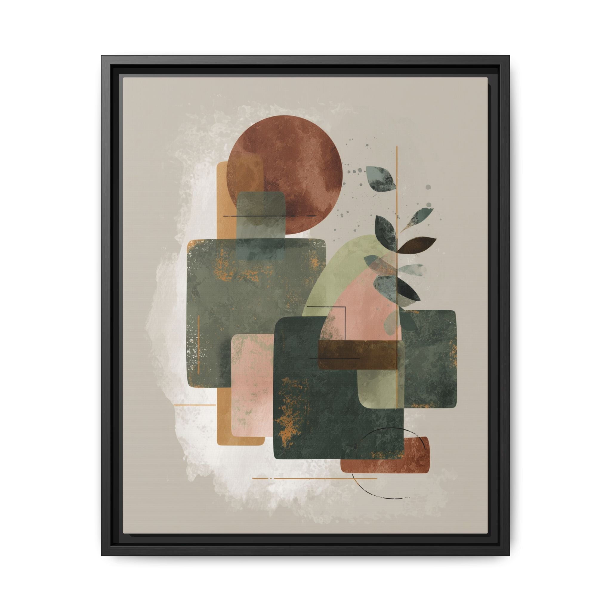 Geometric Harmony: Abstract Watercolor Composition, Mid-Century Modern Design, Organic Shapes   |   Custom Orders Accepted