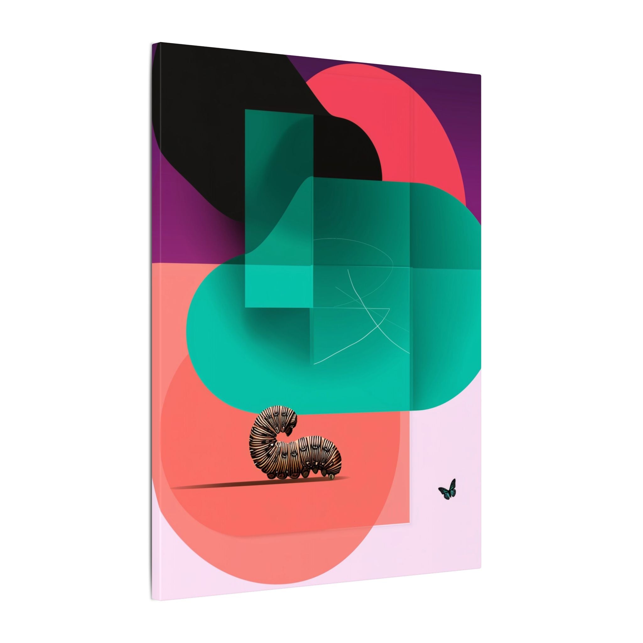 Metamorphosis in Geometry: Abstract Caterpillar Design, Geometric Color Study   |    Custom Orders Available
