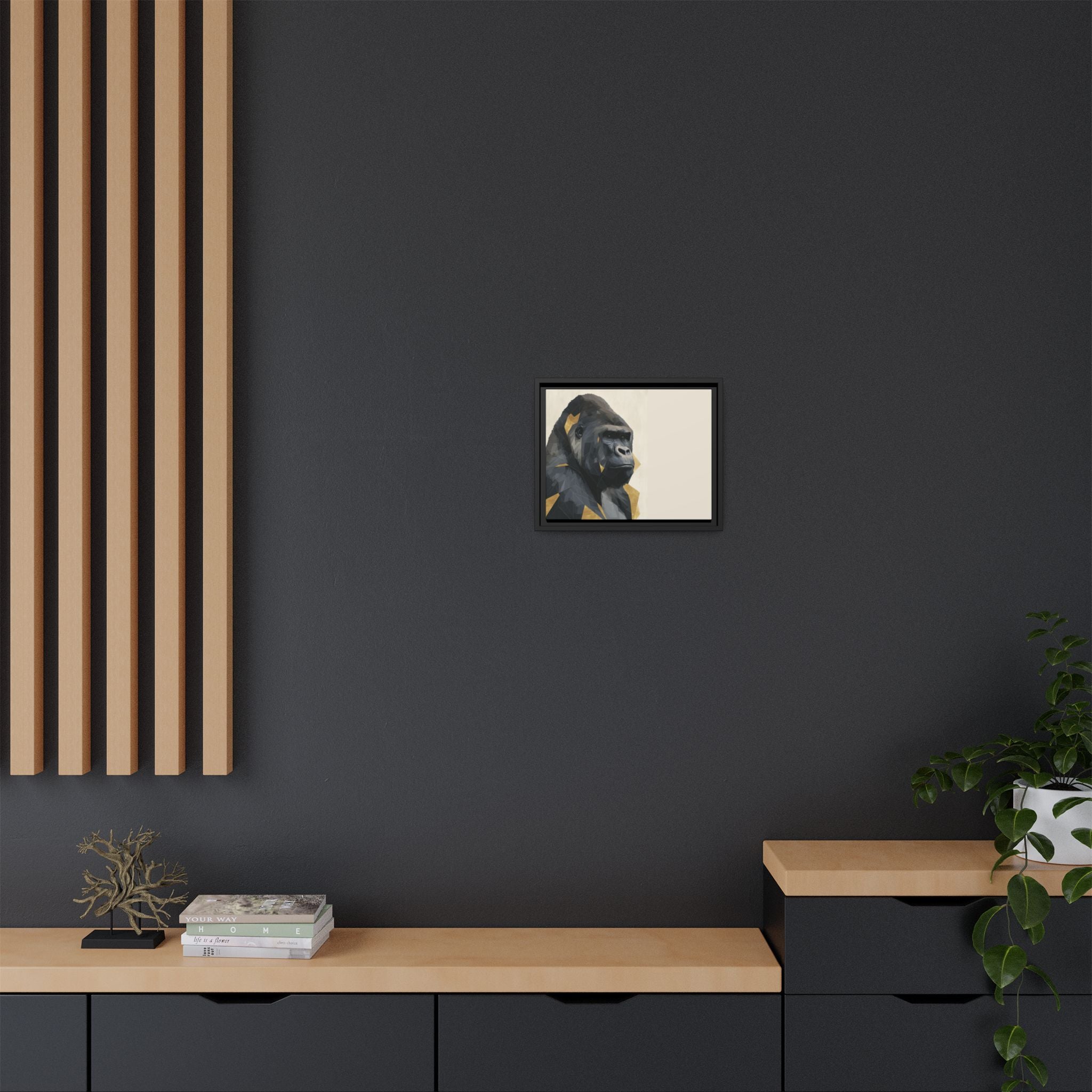 Primal Geometry: Polygonal Gorilla Portrait, Modern Metallic Wildlife Art   |  Personalized & Custom Orders Available