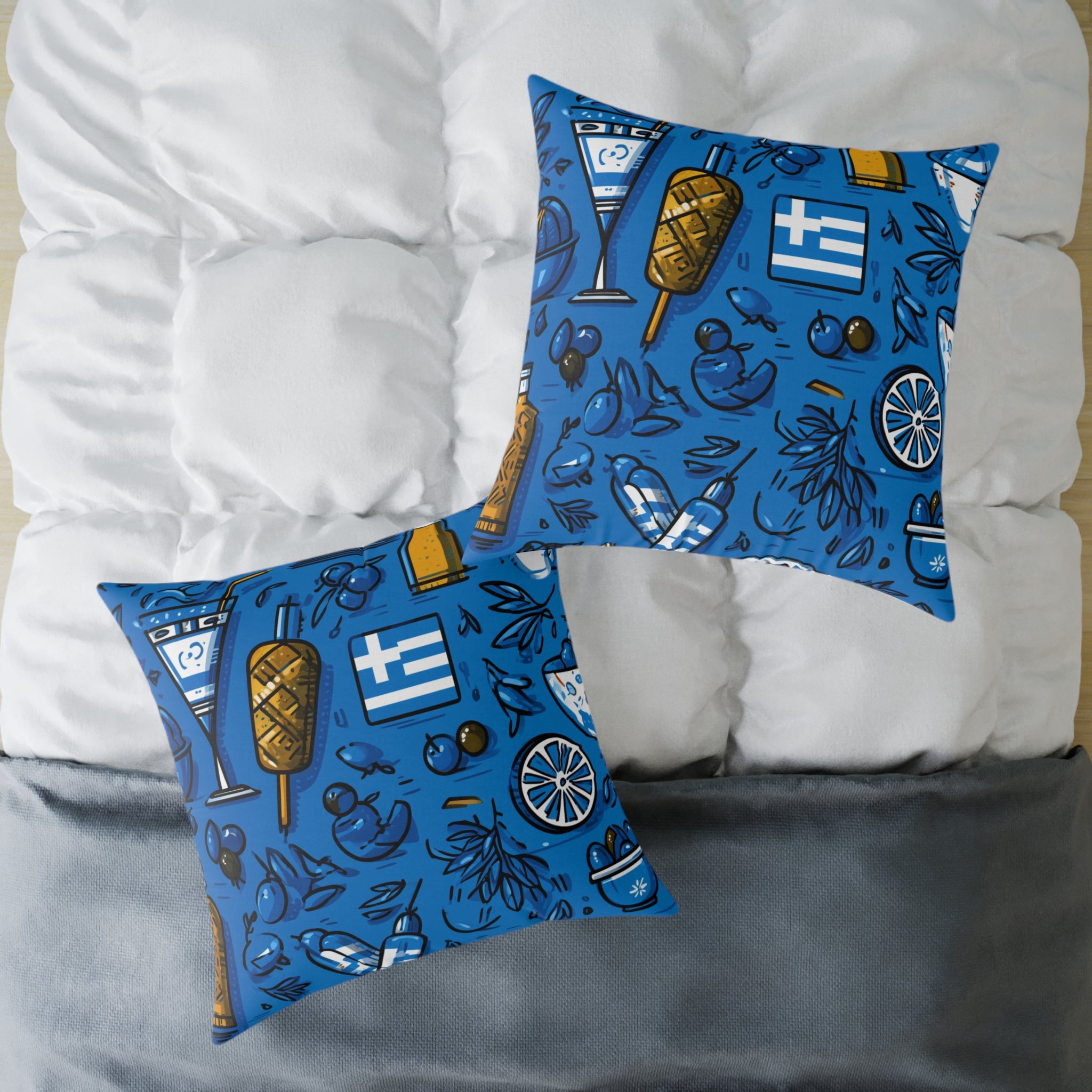 Greece-Inspired Decorative Pillow, Poly Canvas Throw Cushion, Coastal Home Decor, Mediterranean Vibes, Summer Housewarming Gift, [...]