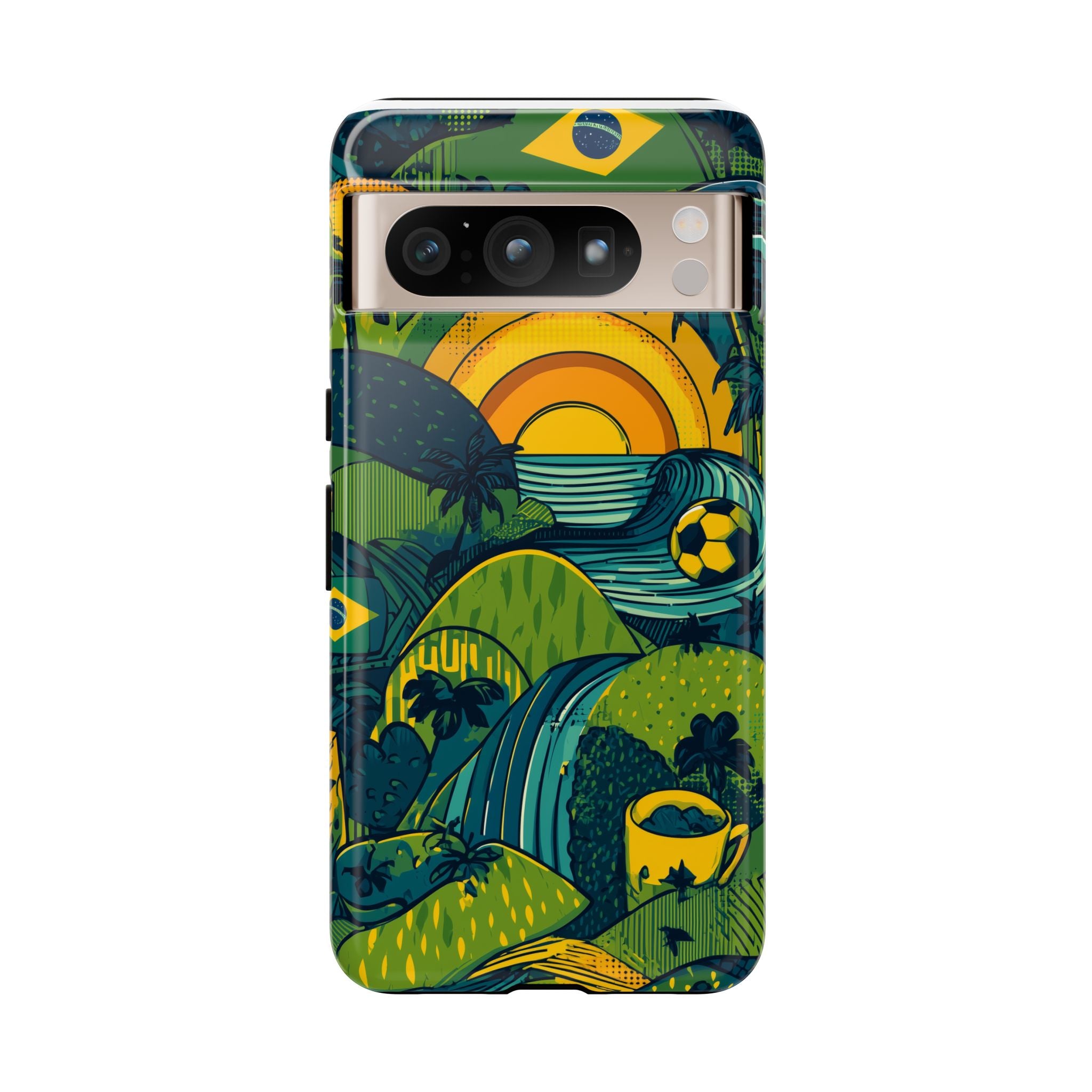 Brazil Tough Cases: Sporty Tropical Phone Case, Fun Beach Vibe Phone Accessory, Summer Travel Gift, Colorful Phone Cover, Casual Style Tech