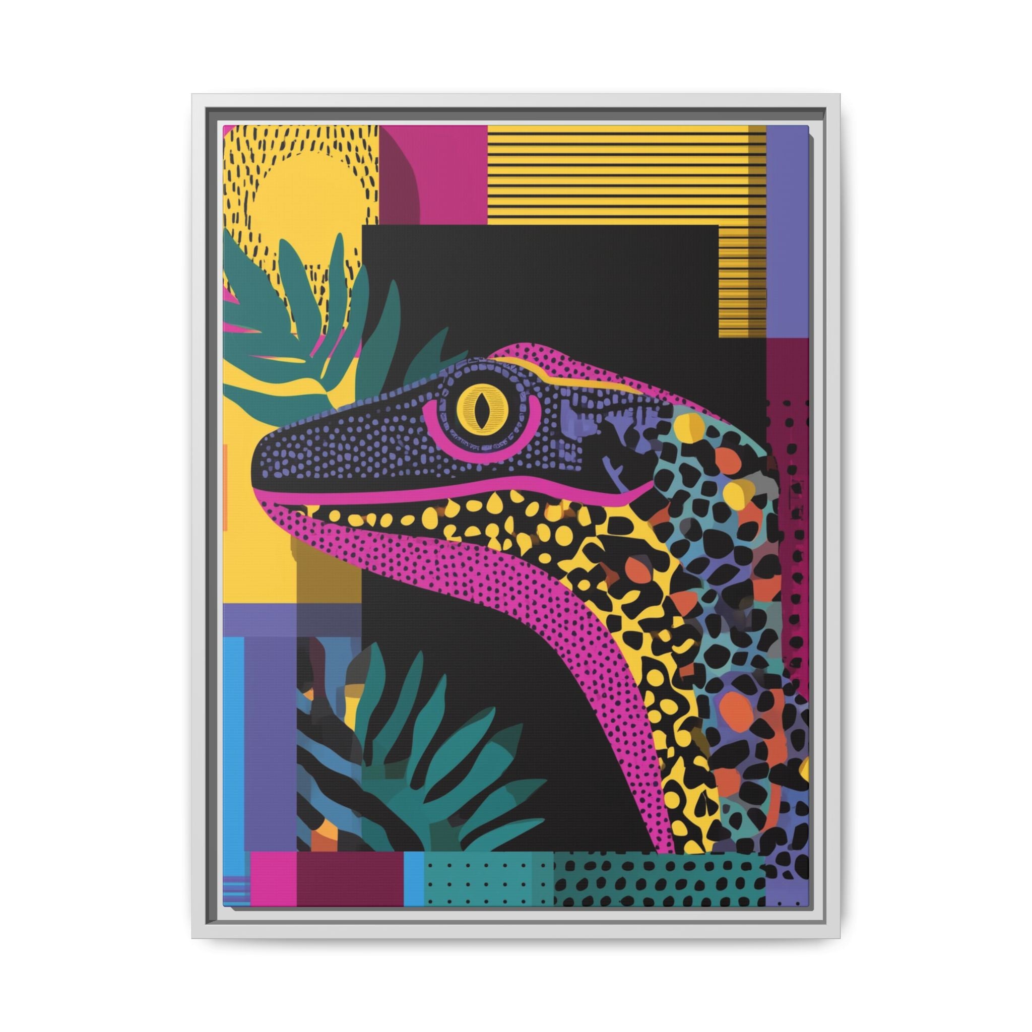 Raptor Kaleidoscope: Pop Art Dinosaur Portrait, Graphic Design Exotic Creature   |  Personalized & Custom Orders Available