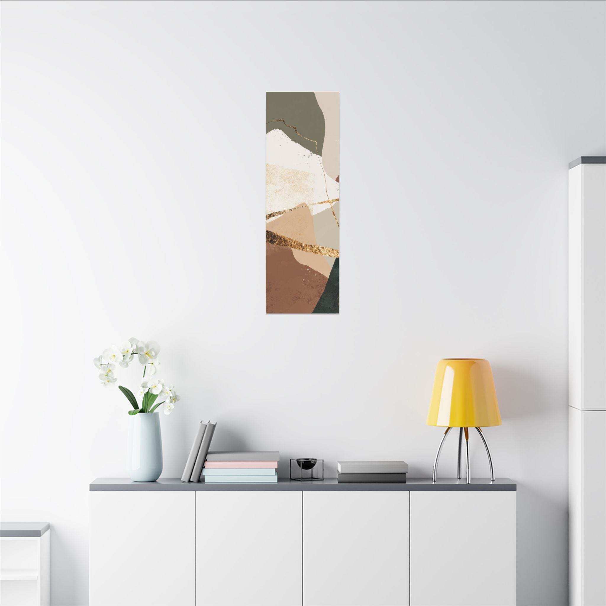 Canvas Print, Abstract Earthy Gold Wall Art, Modern Designer Home Decor, Stretched Matte Canvas; Thick, Multi-Size, Office Decor