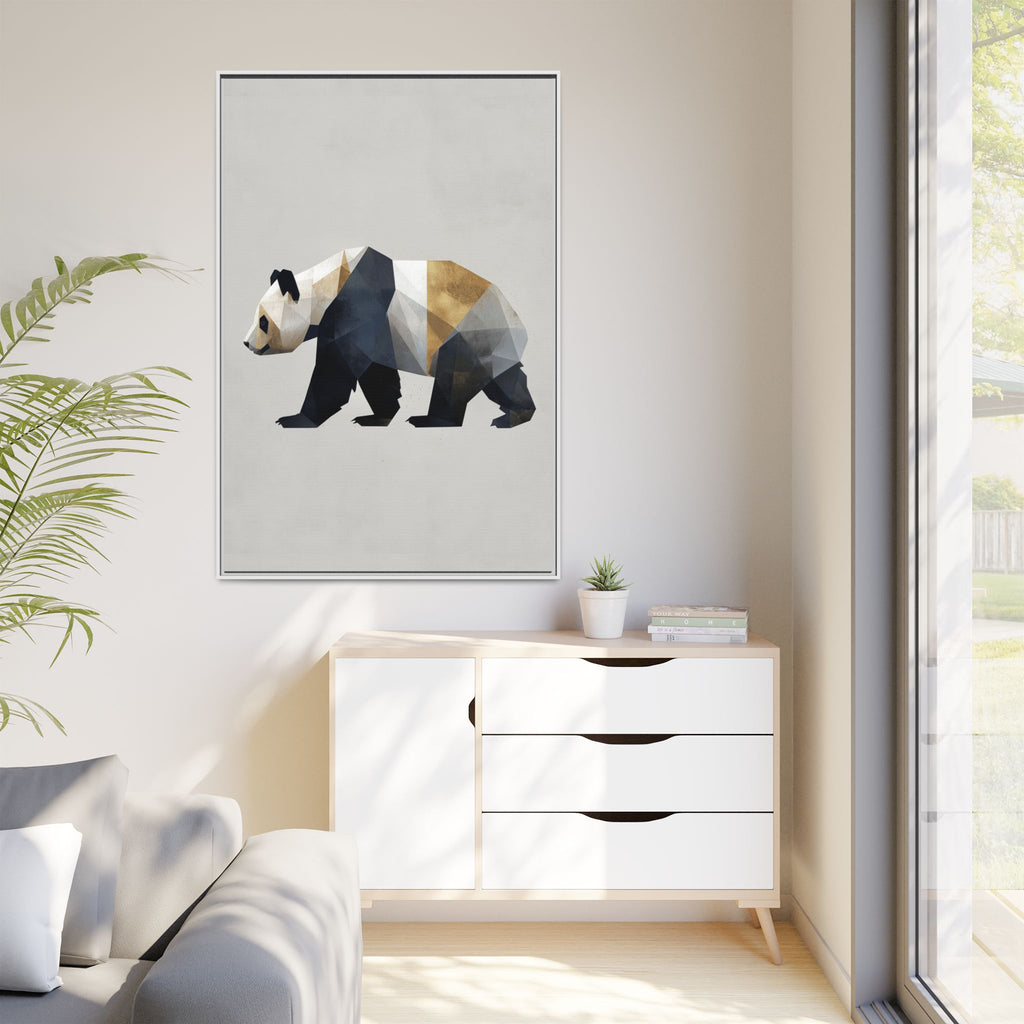 Geometric Panda: Low-Poly Digital Art, Metallic Contemporary Design   |  Personalized & Custom Orders Available