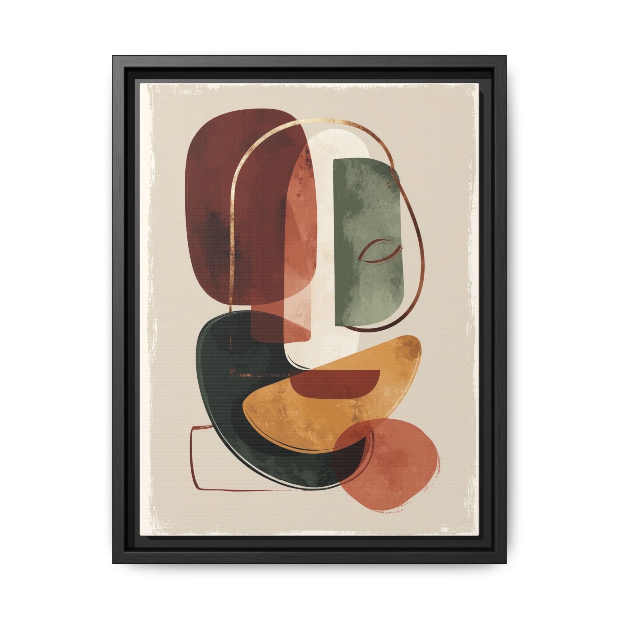 Layered Geometries: Mid-Century Modern Composition, Organic Abstract Design, Translucent Intersecting Shapes   |   Custom Orders Accepted