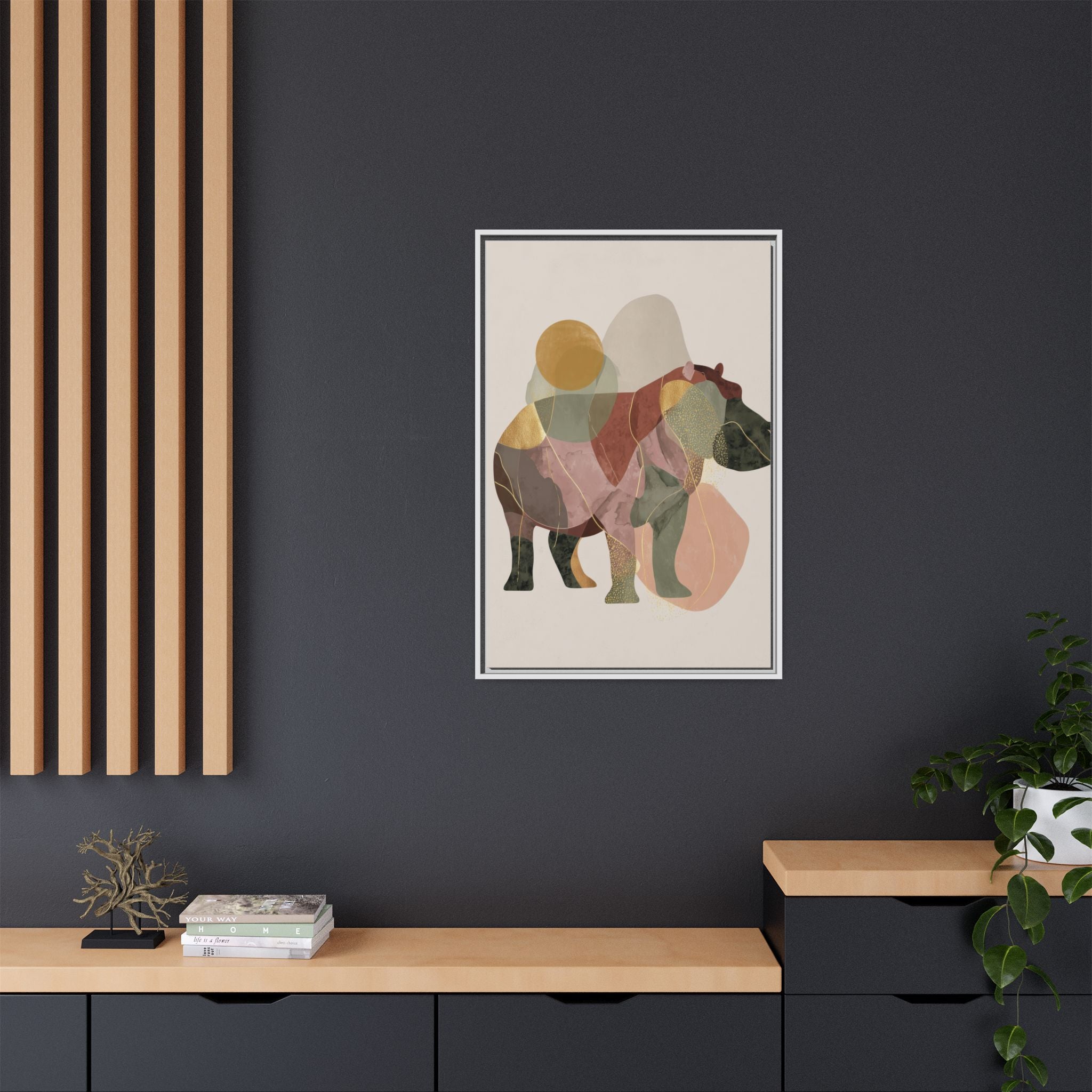 Fragmented Hippopotamus: Geometric Abstract Art, Minimalist Animal Portrait   |  Personalized & Custom Orders Available