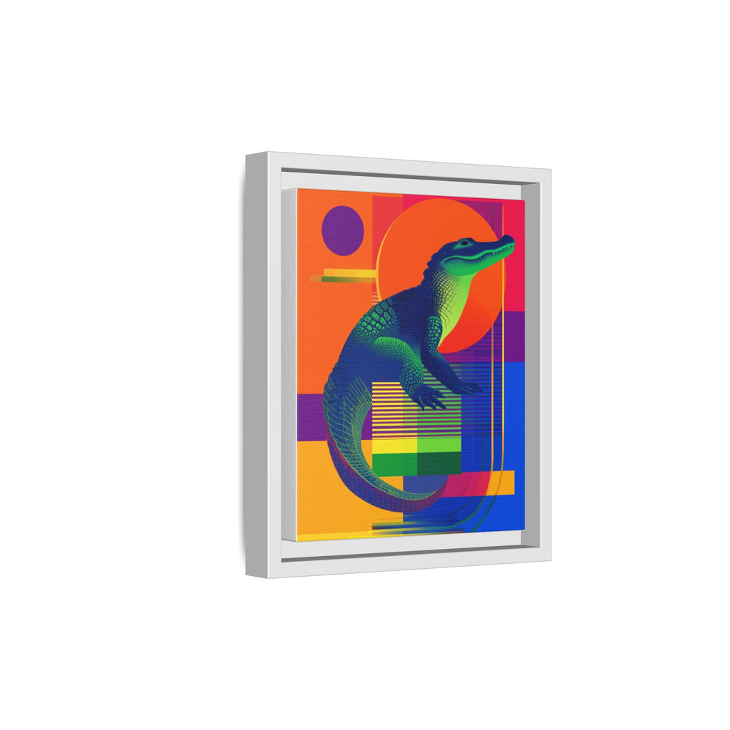 Geometric Alligator Framed Print: Pop Art Reptile, Vibrant Gradient Composition   |  Personalized & Custom Orders Available