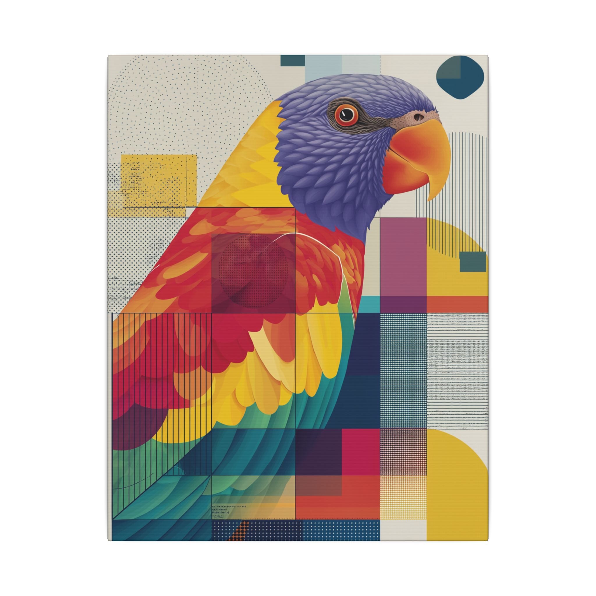Prismatic Parrot: Geometric Abstract Art, Modern Colorful Bird Print   |    Custom Orders Available