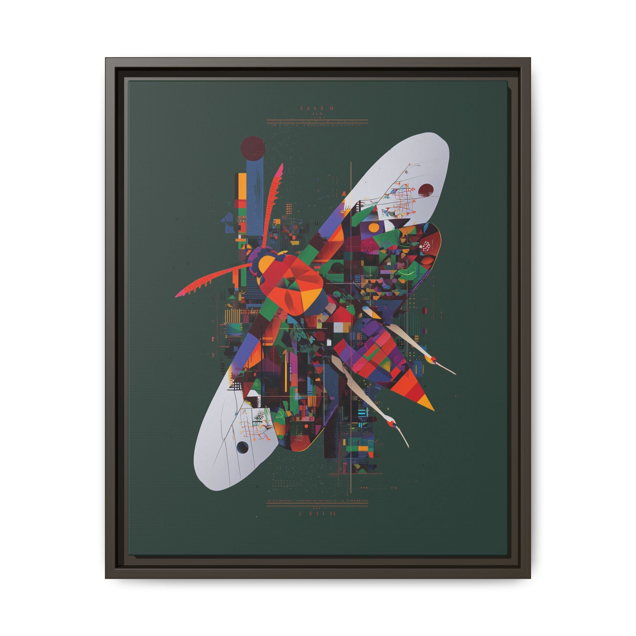 Geometric Metamorphosis Framed Print: Urban Nature Mosaic, Abstract Butterfly Fragments   |  Personalized & Custom Orders Available