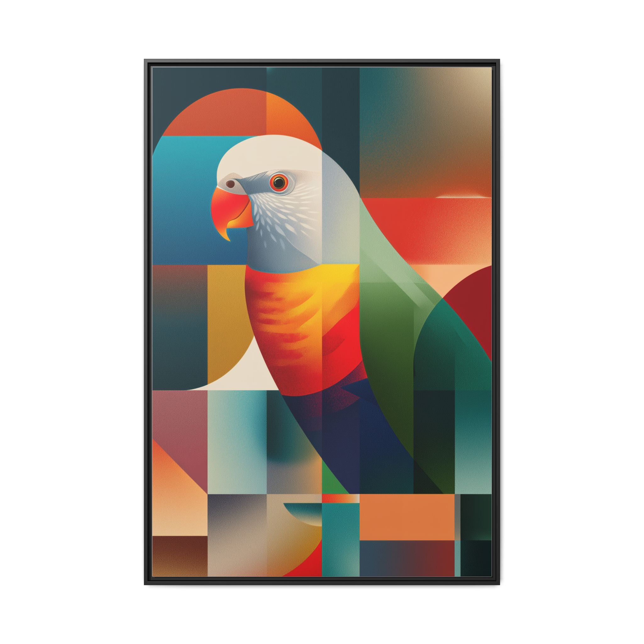 Cubist Parrot: Geometric Bird Illustration, Modern Digital Art   |    Custom Orders Available