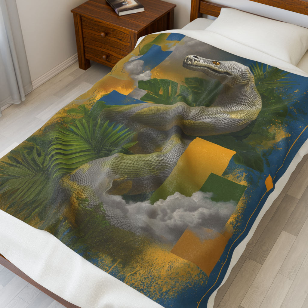 Serpent of Geometric Rhythms: Digital Tropical Scales, Abstract Wildlife Fusion   |    Custom Orders Available