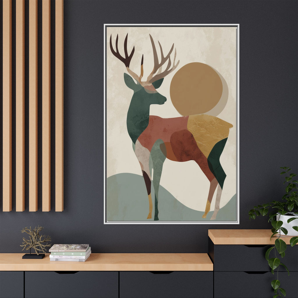 Geometric Deer Mosaic Framed Print : Modern Abstract Wildlife Art, Minimalist Nature Print   |  Personalized & Custom Orders Available