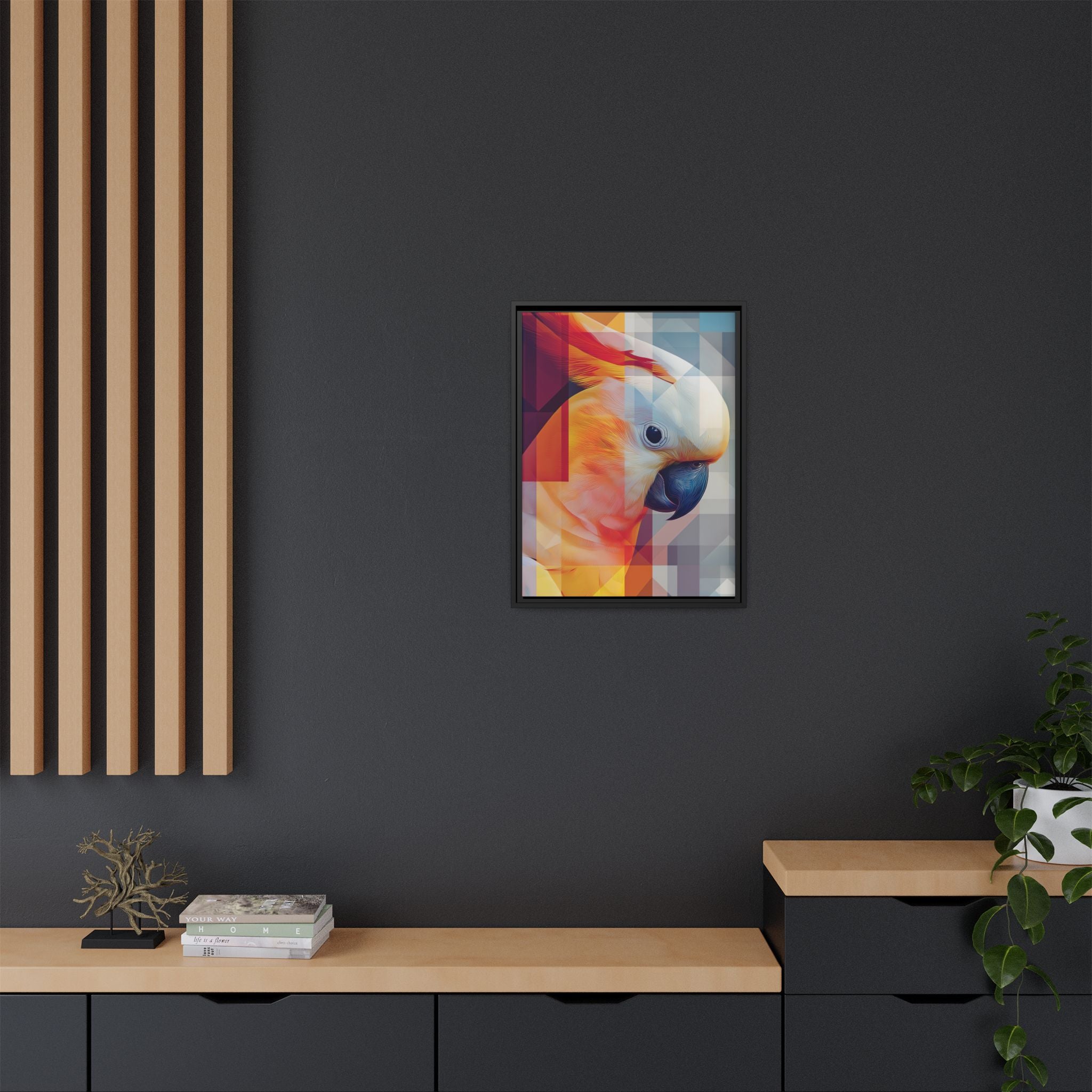 Prismatic Plume: Geometric Parrot Portrait, Digital Mosaic Abstraction   |    Custom Orders Available