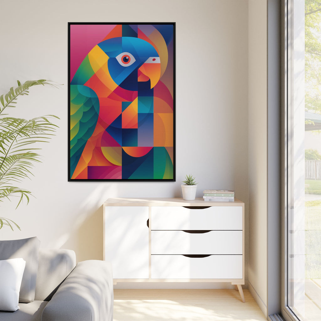 Cubist Parrot Prisma: Geometric Bird Design, Modern Angular Art   |    Custom Orders Available