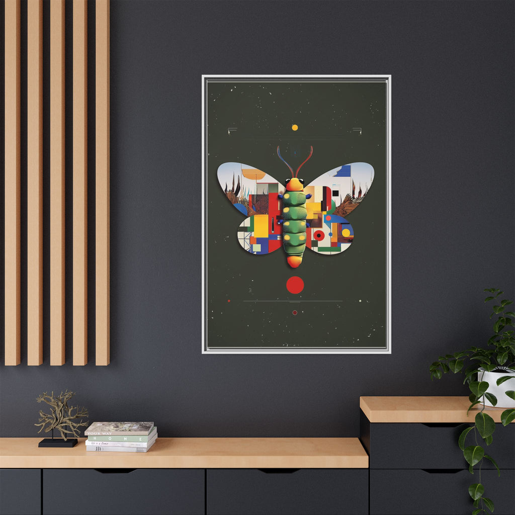Geometric Butterfly Framed Print : Digital Cubist Interpretation, Modernist Entomological Design   |  Personalized & Custom Orders Available