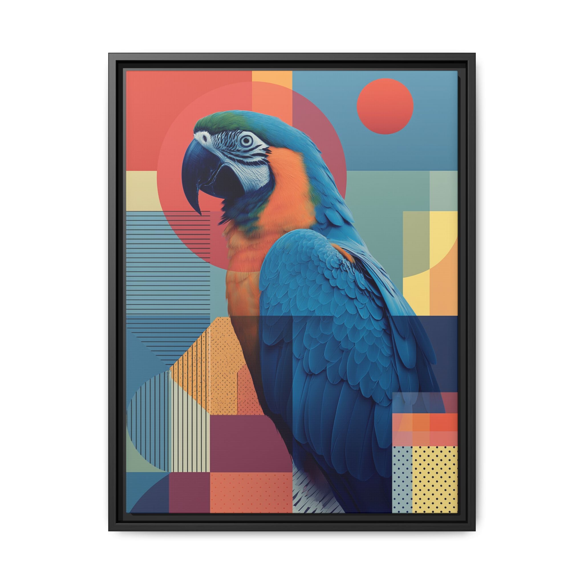 Geometric Macaw: Prismatic Wildlife Fusion, Modern Abstract Composition   |    Custom Orders Available