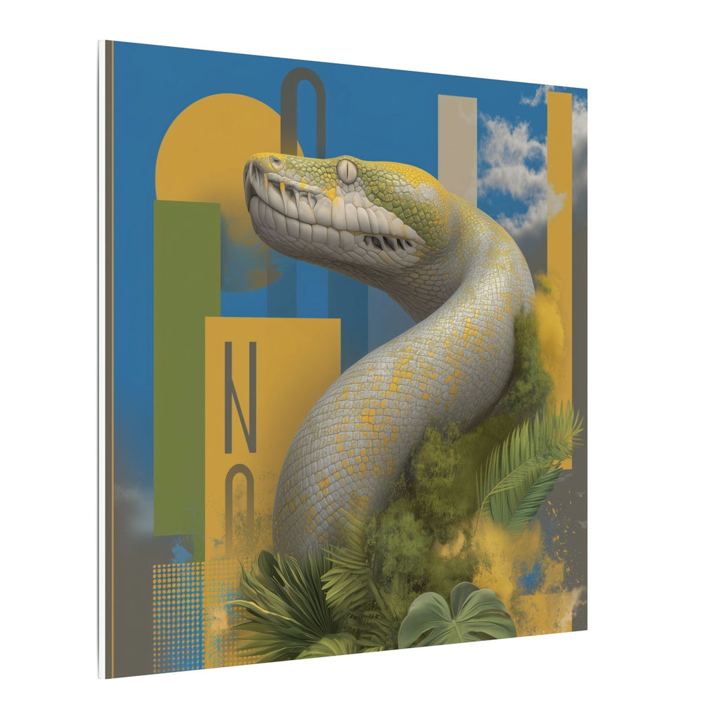Serpent Sovereignty: Digital Wildlife Illustration, Geometric Botanical Landscape   |    Custom Orders Available