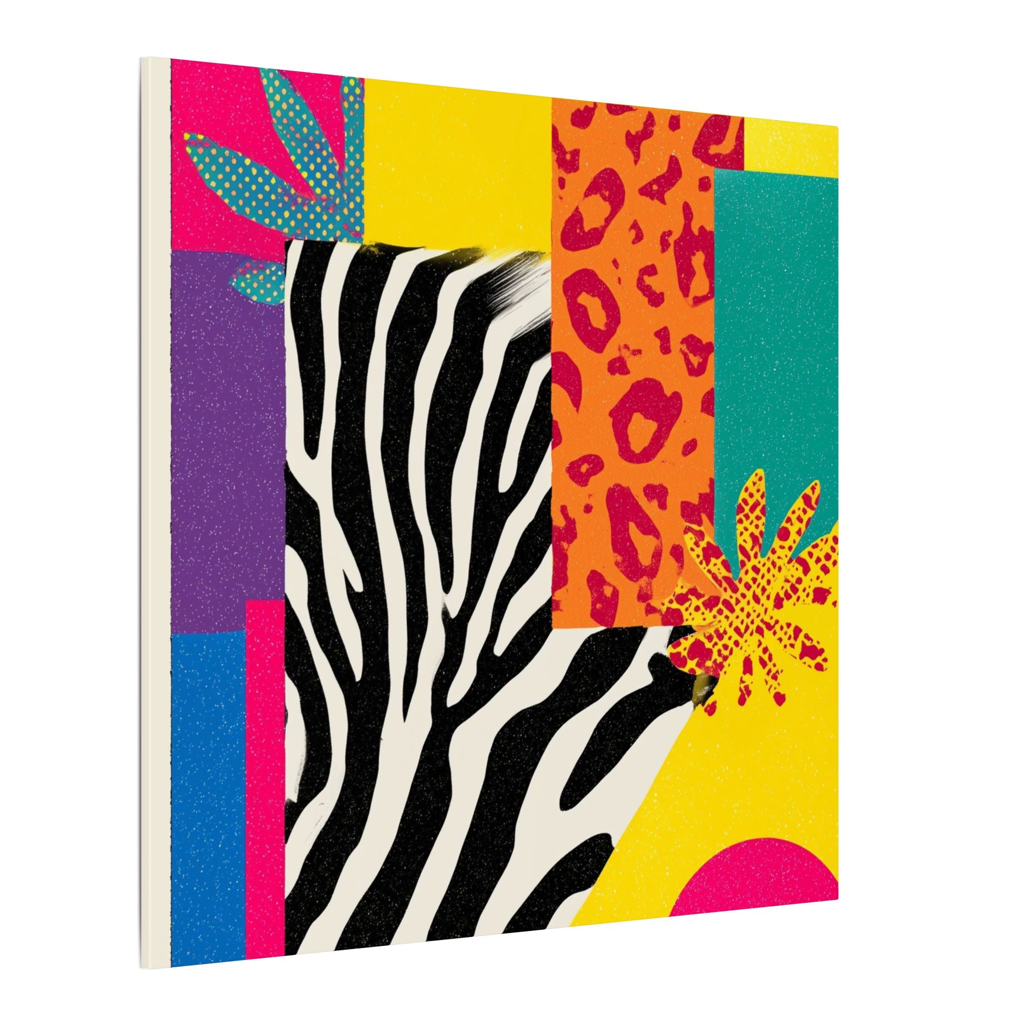 Pop Geometry: Zebra Leopard Fusion, Geometric Color Block, Modern Abstract Design   |   Custom Orders Accepted