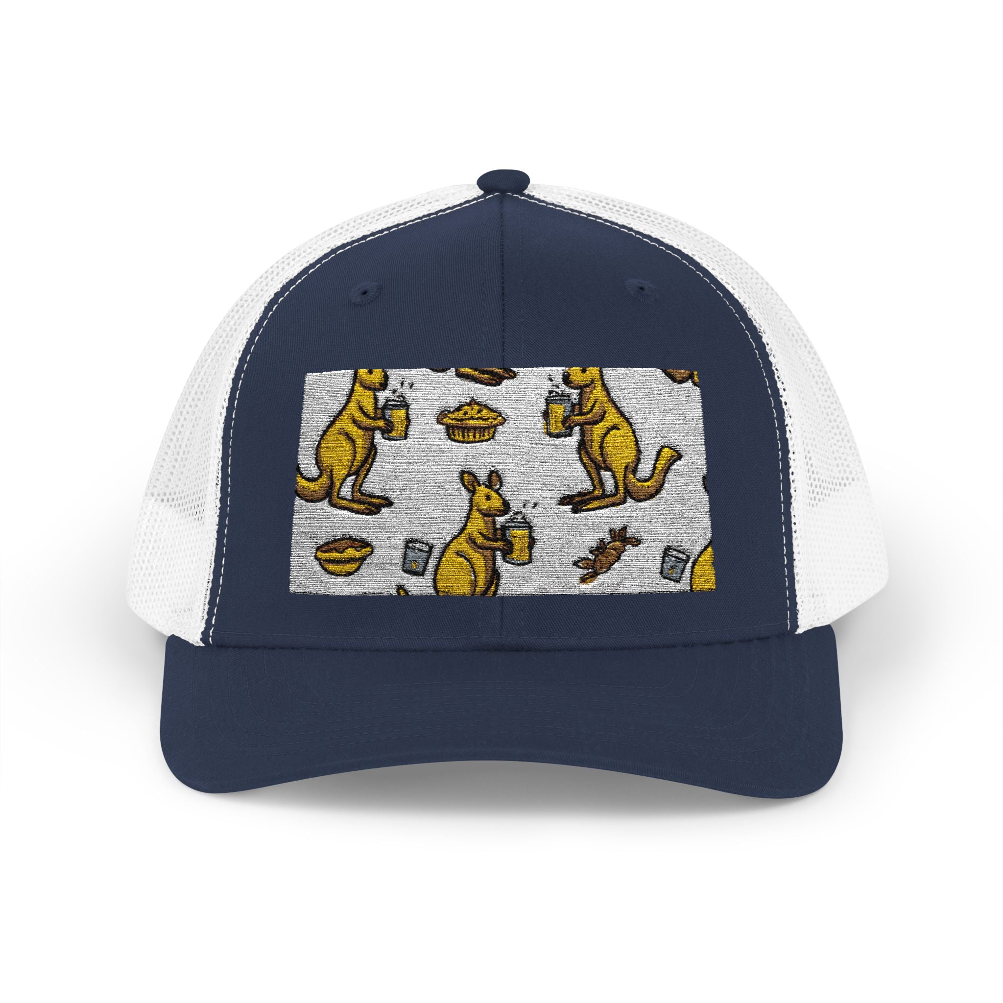 Kangaroo Pattern Snapback Cap, Fun Trucker Hat, Casual Summer Accessory, Gift for Animal Lovers, Unique Outdoor Wear