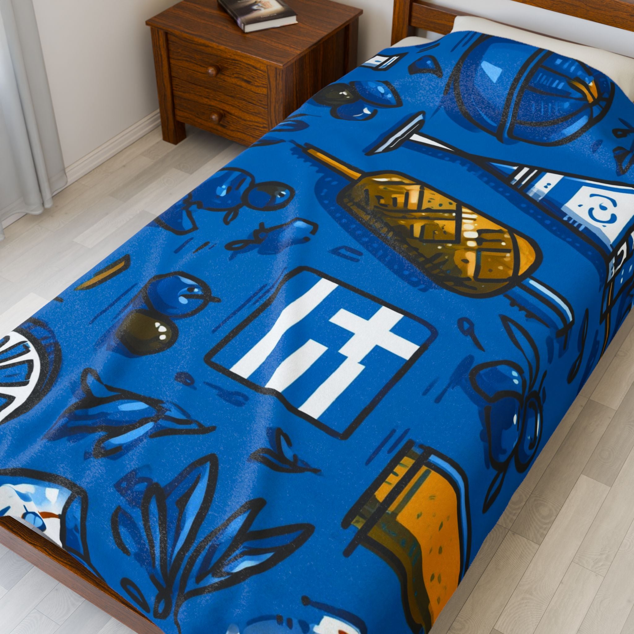 Greek Cultural Symphony Quilt Doona Duvet Cover : Aegean Blue Celebration, Mediterranean Graphic Design Mosaic   |   Custom Orders Accepted