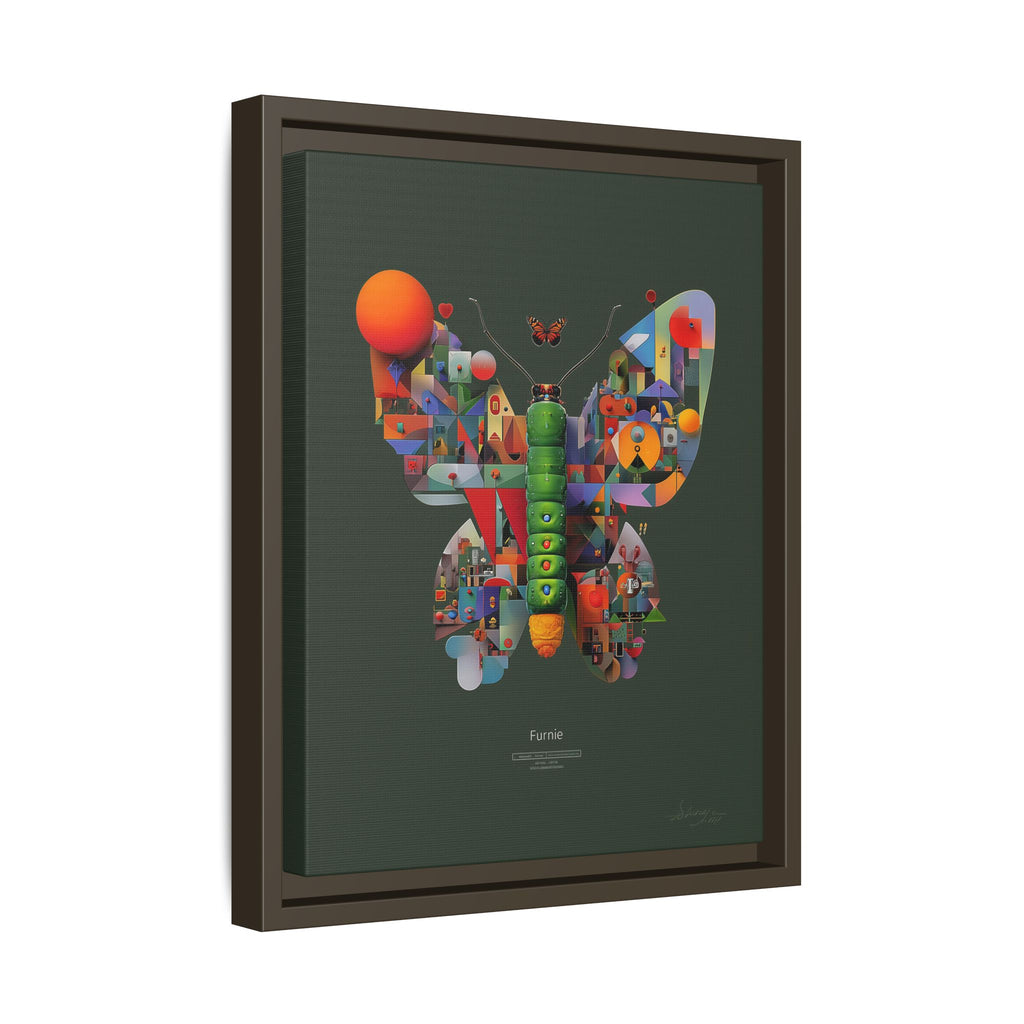 Geometric Metamorphosis Framed Print : Digital Cubist Butterfly, Urban Abstract Composition   |   Custom Orders Available