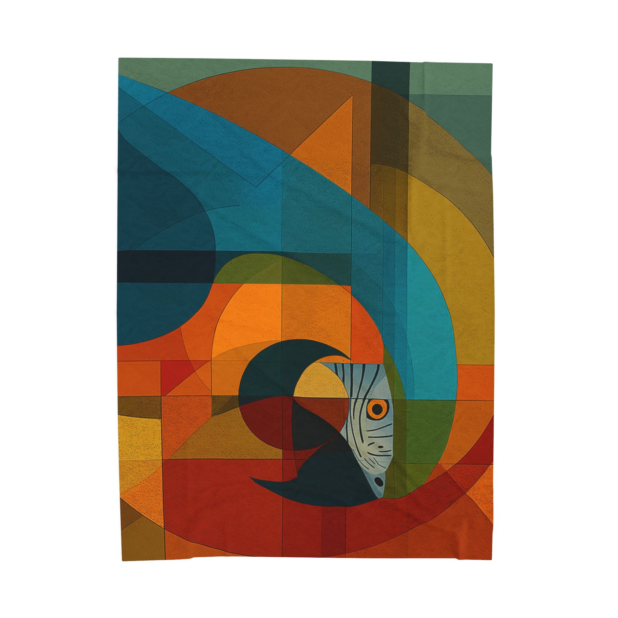 Geometric Macaw Quilt Cover, Doona Cover, Duvet : Cubist Bird Portrait, Angular Color Mosaic   |    Custom Orders Available