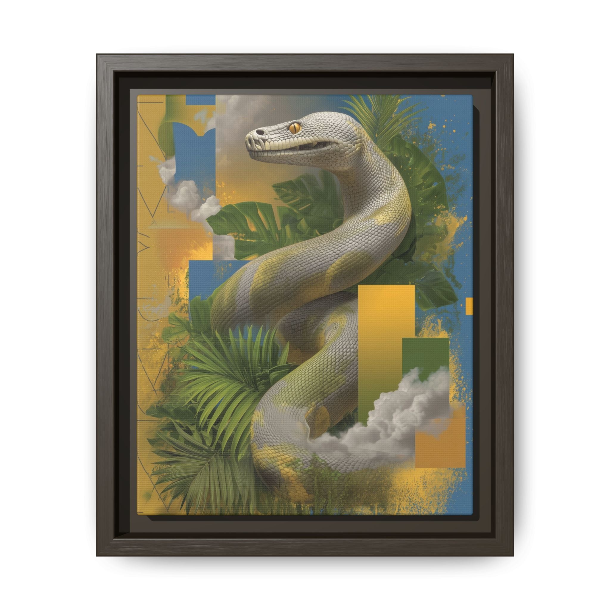 Serpent of Surreal Geometries: Tropical Hyperrealism, Digital Snake Illustration   |    Custom Orders Available