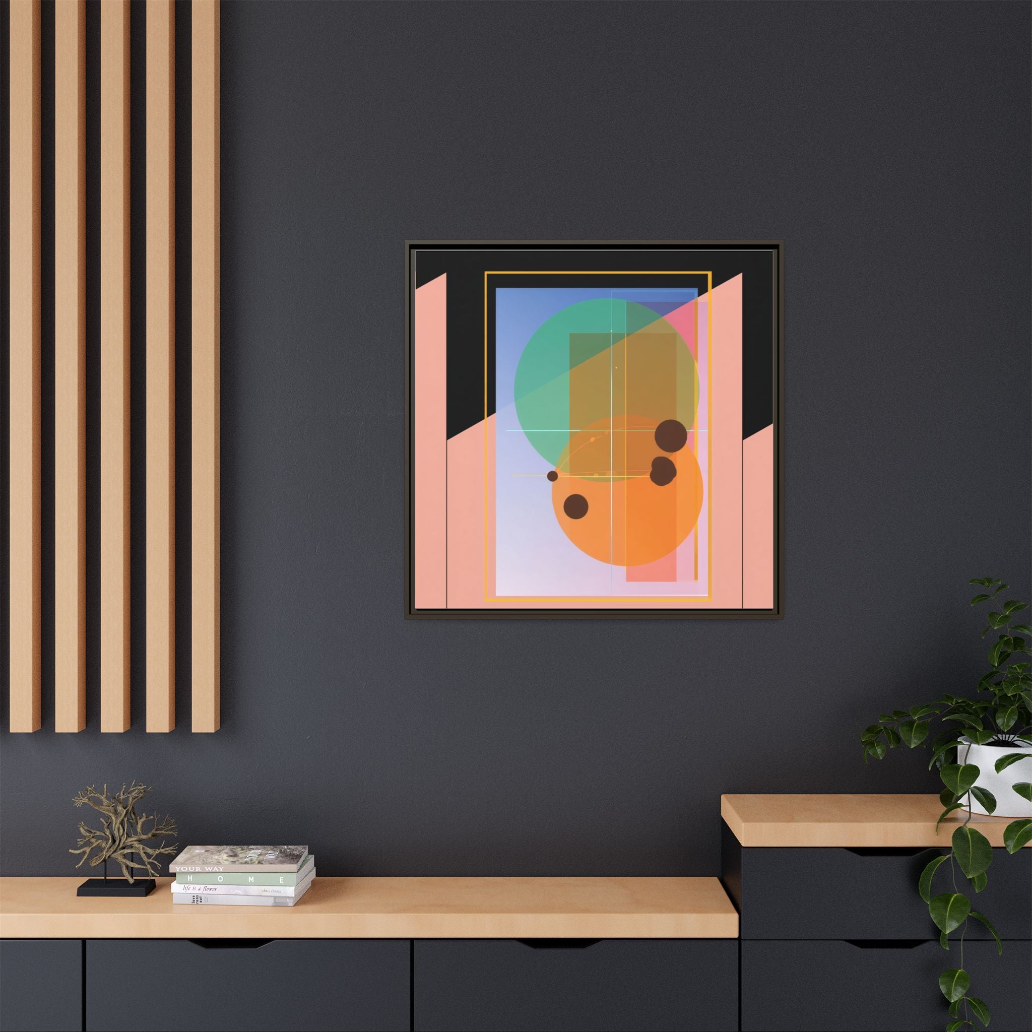 Geometric Harmony: Abstract Composition, Overlapping Shapes, Precision Design   |   Custom Orders Accepted