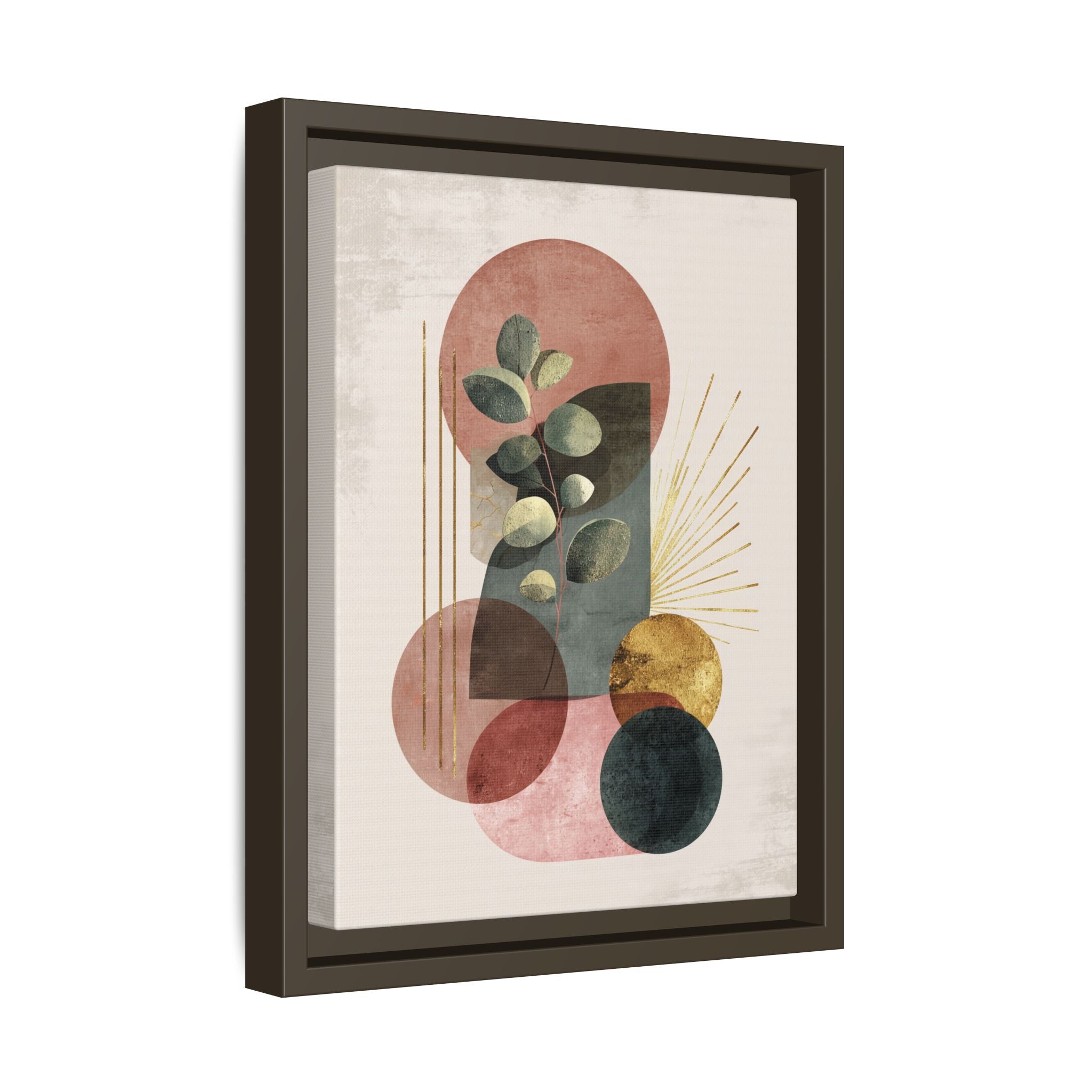 Botanical Geometric Symphony: Eucalyptus Harmony, Metallic Intersections, Modern Earth Tones   |   Custom Orders Accepted