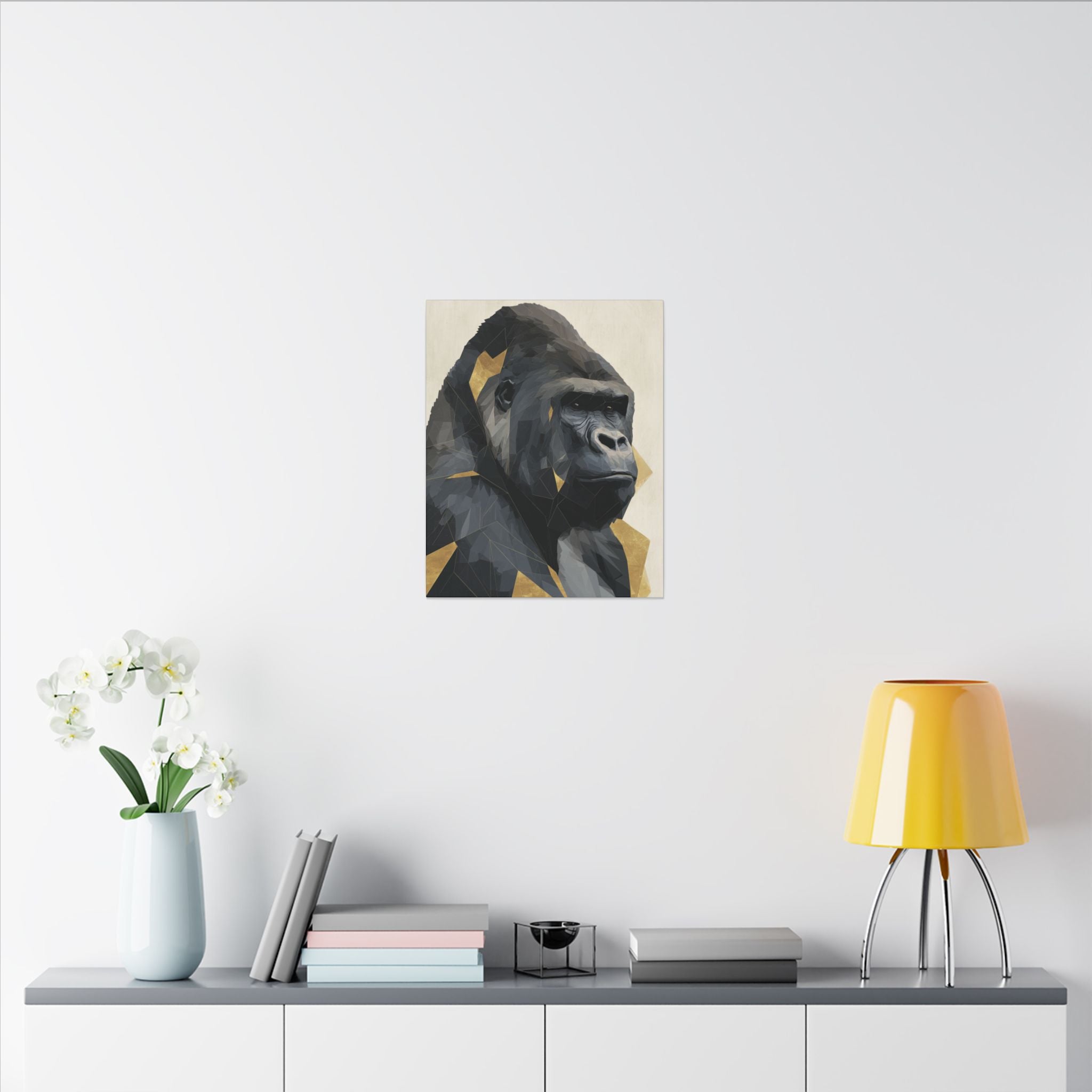 Fractured Primate: Geometric Gorilla Portrait, Low-Poly Animal Art, Modern Wildlife Visualization   |  Personalized & Custom Orders