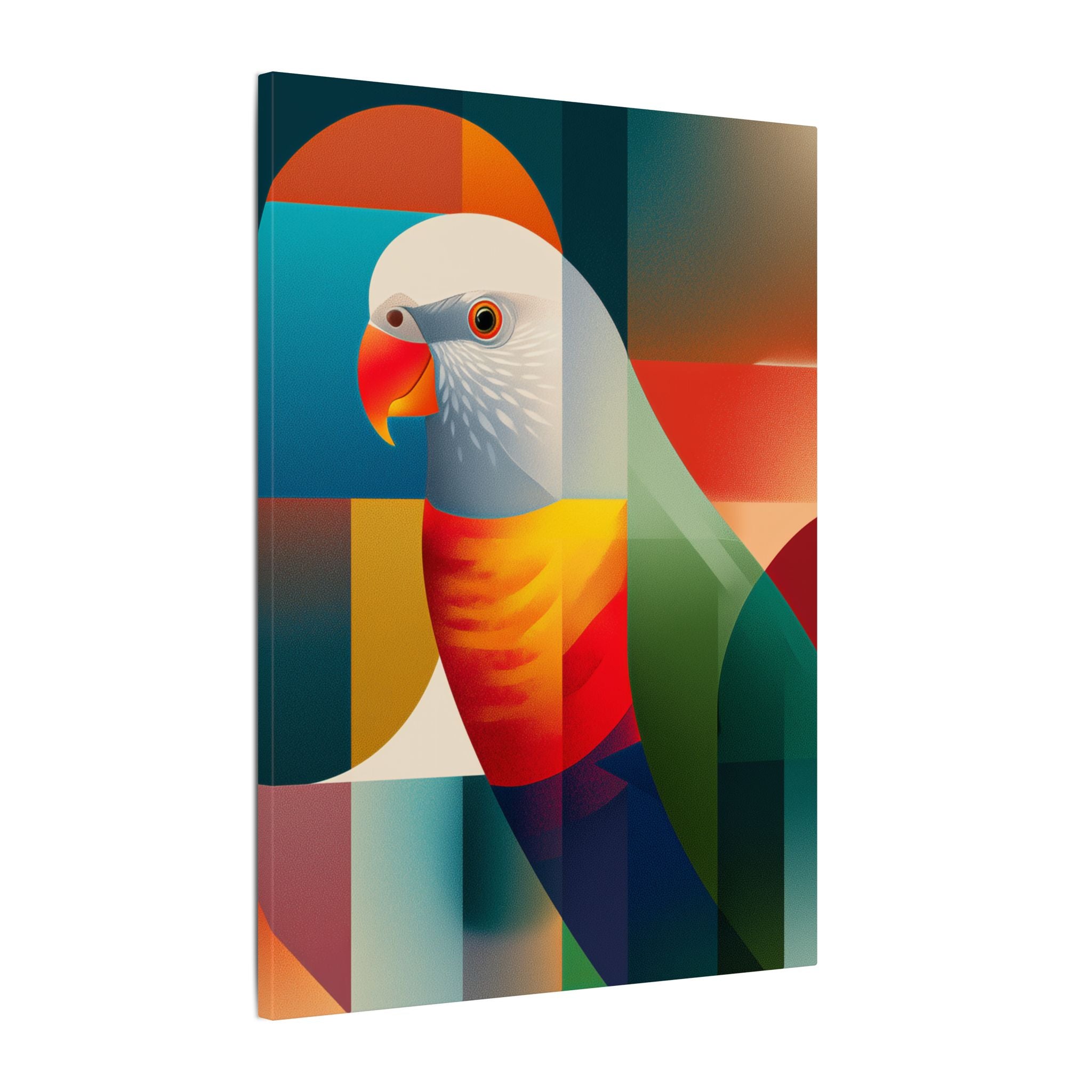 Prismatic Parrot: Cubist Geometry, Fragmented Nature   |    Custom Orders Available