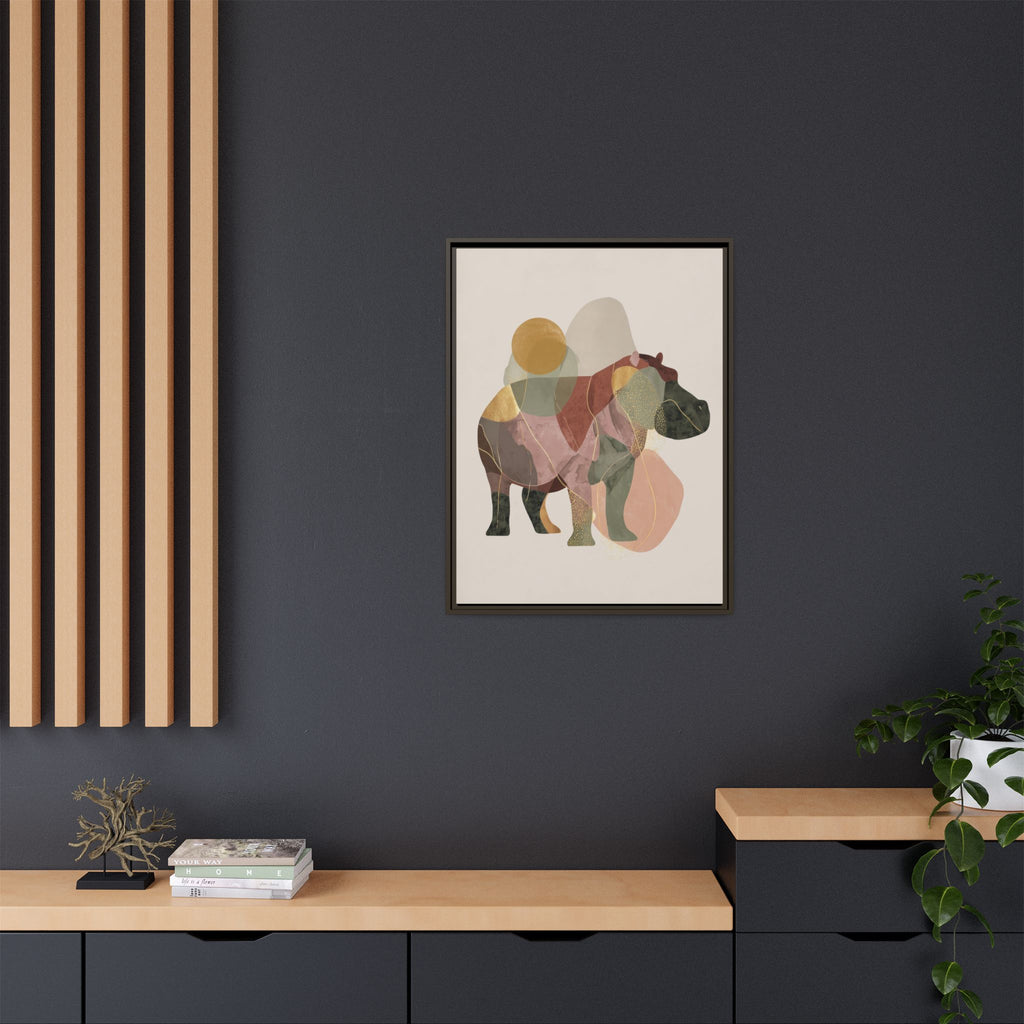 Fragmented Hippopotamus: Geometric Abstract Art, Minimalist Animal Portrait   |  Personalized & Custom Orders Available