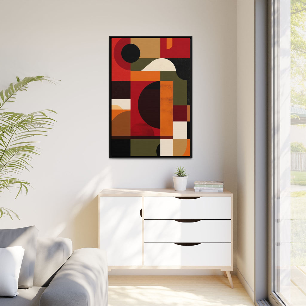 Geometric Convergence: Abstract Bauhaus Design, Constructivist Color Blocks, Architectural Art Composition   |   Custom Orders Accepted