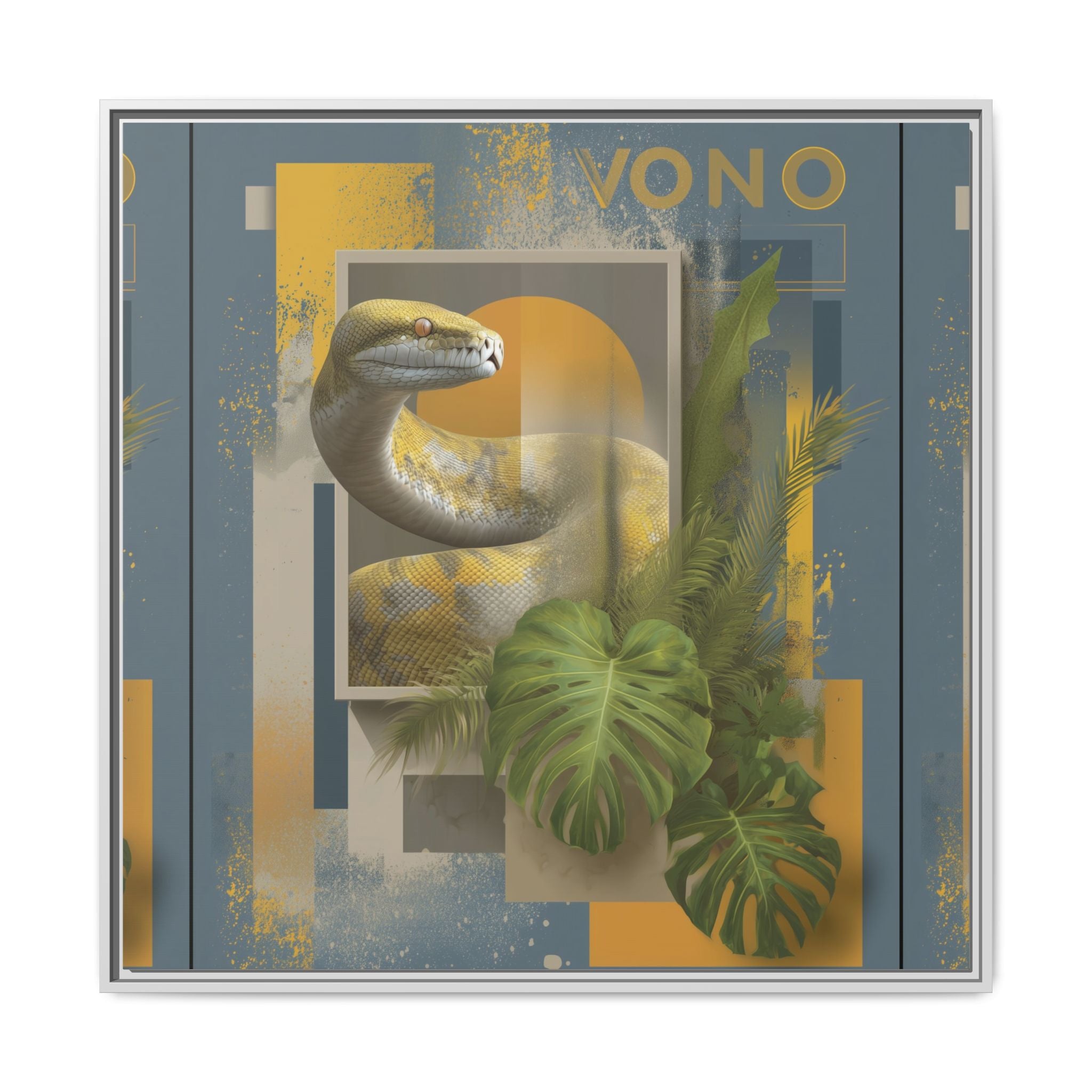 Serpent in Geometrics: Tropical Graphic Design, Modern Nature Illustration   |    Custom Orders Available