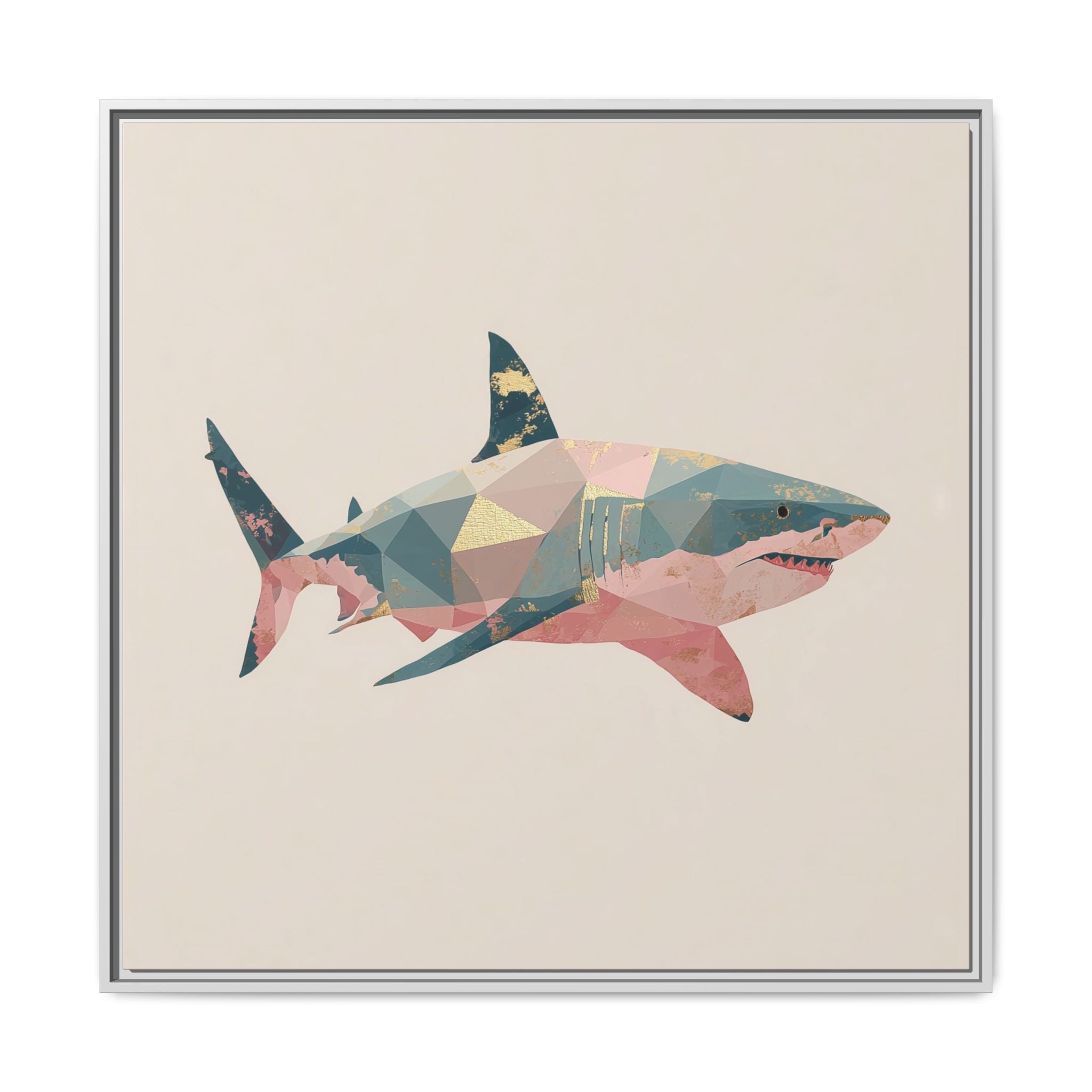 Geometric Shark Spectrum: Polygonal Marine Predator, Abstract Metallic Design   |  Personalized & Custom Orders Available
