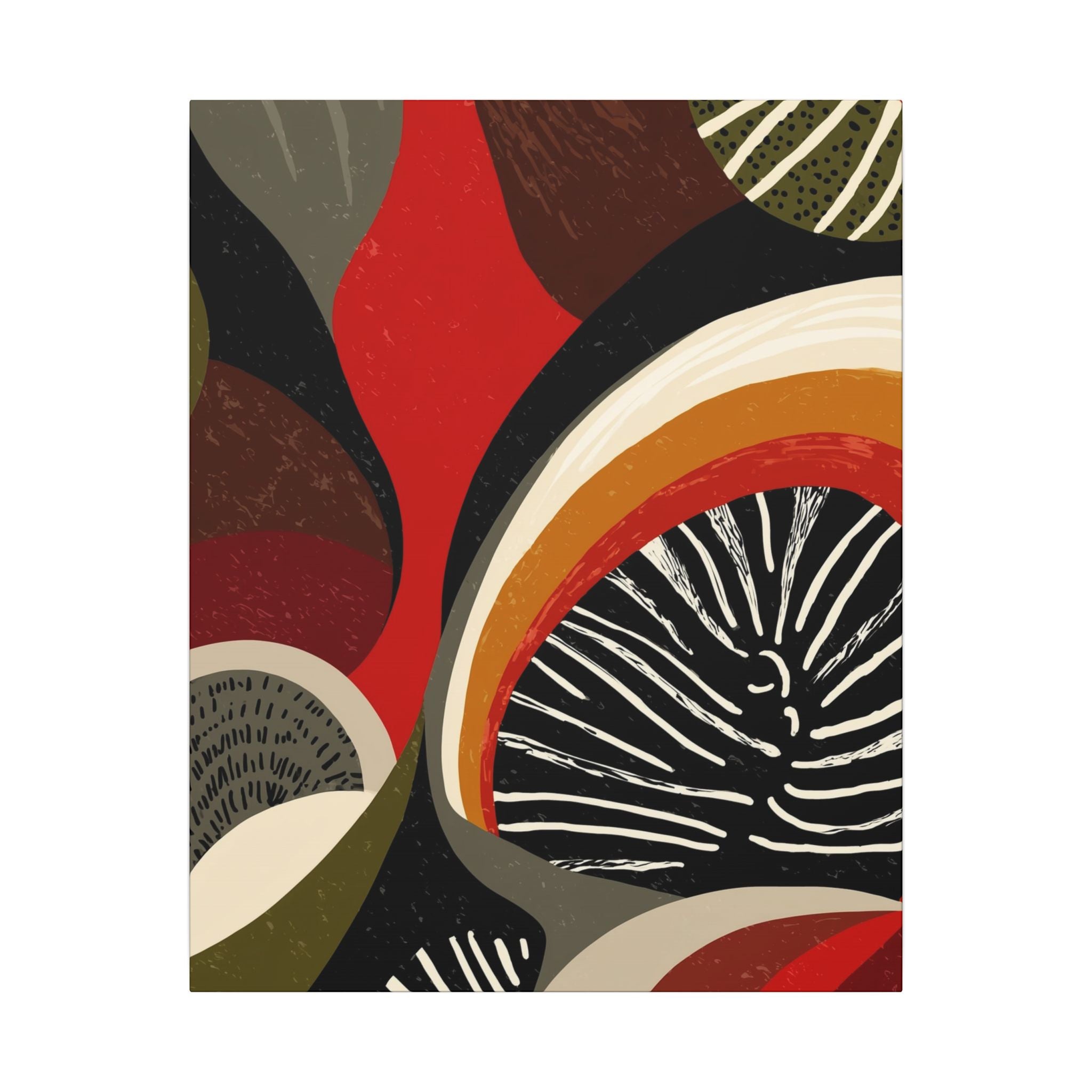 Harmonic Convergence: Organic Geometry, Mid-Century Modern Abstract, Earthy Palette Composition   |   Custom Orders Accepted