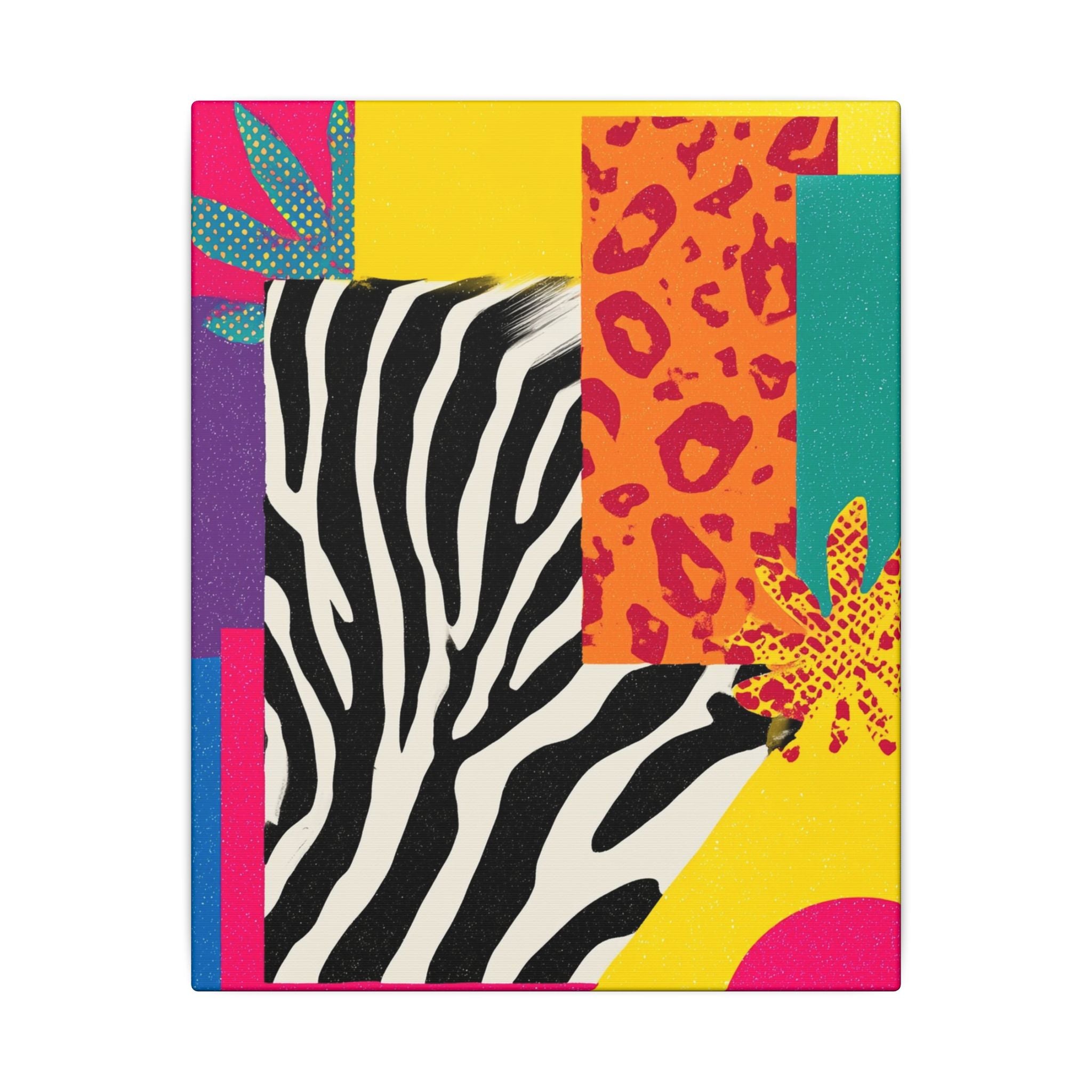 Pop Geometry: Zebra Leopard Fusion, Geometric Color Block, Modern Abstract Design   |   Custom Orders Accepted