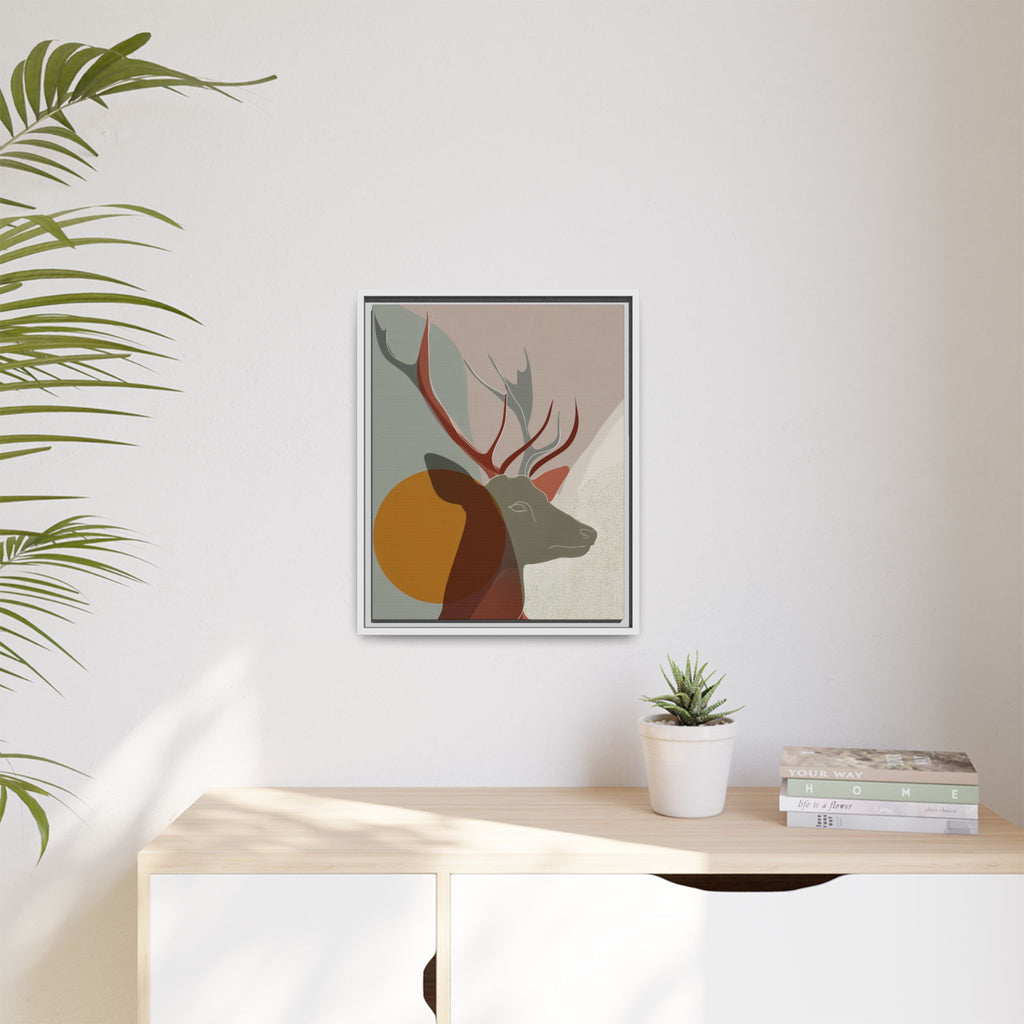 Rustic Reverie Framed Print : Minimalist Deer Profile, Contemporary Graphic Art Print   |  Personalized & Custom Orders Available