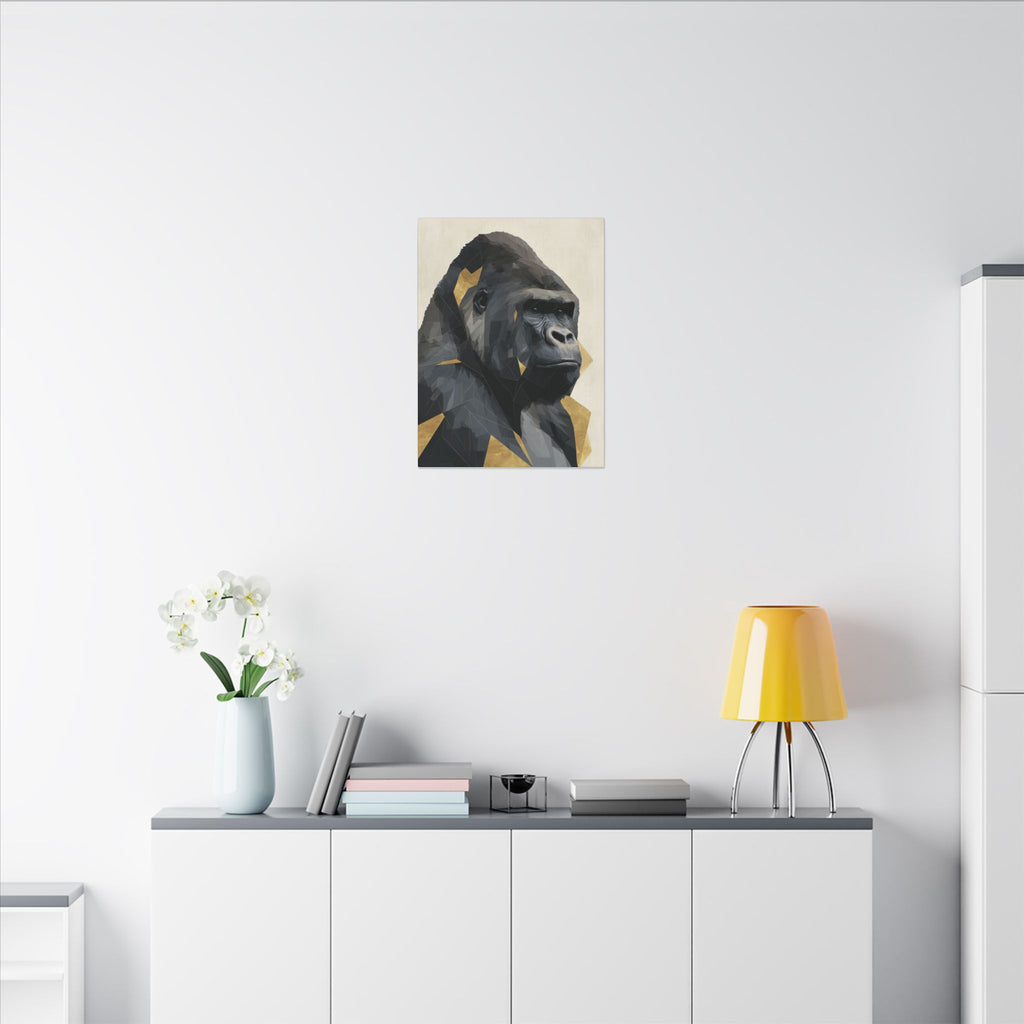 Fractured Primate: Geometric Gorilla Portrait, Low-Poly Animal Art, Modern Wildlife Visualization   |  Personalized & Custom Orders